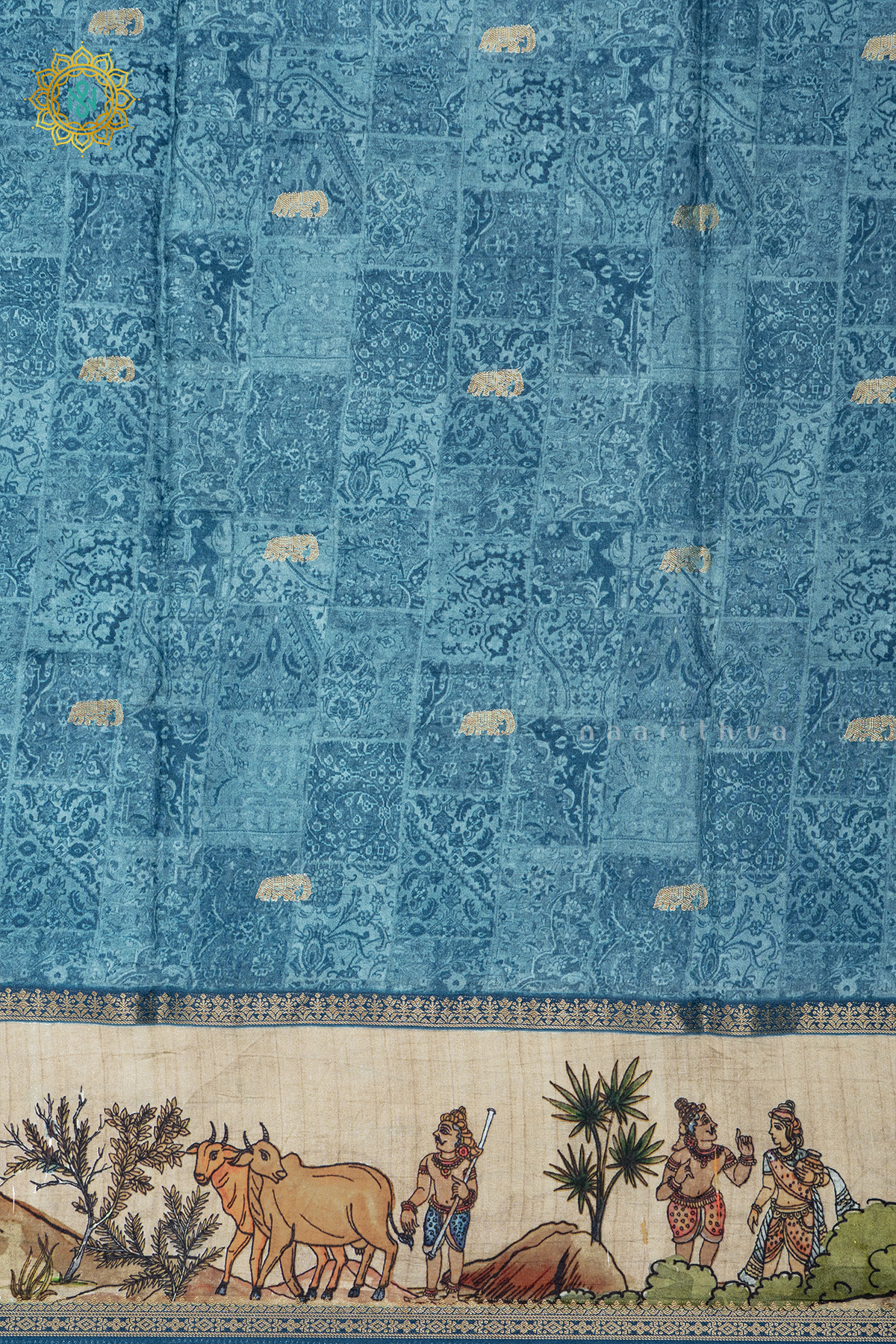 AQUA BLUE - SEMI CREPE SILK