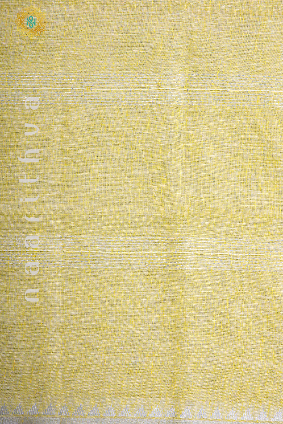 YELLOW WITH ORANGE - PURE LINEN