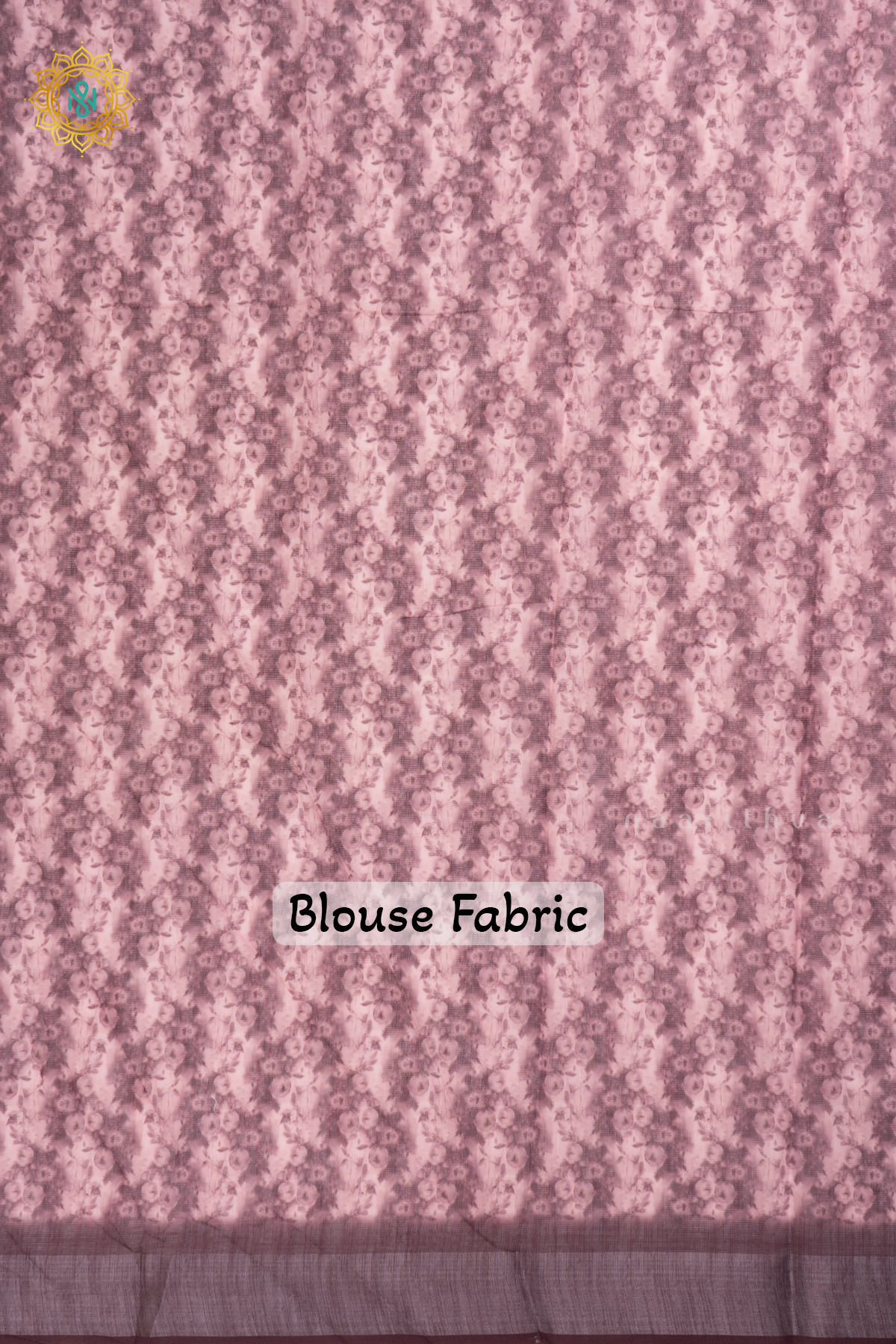 Sage Blue Linen By Cotton Saree With Floral Printed Body
