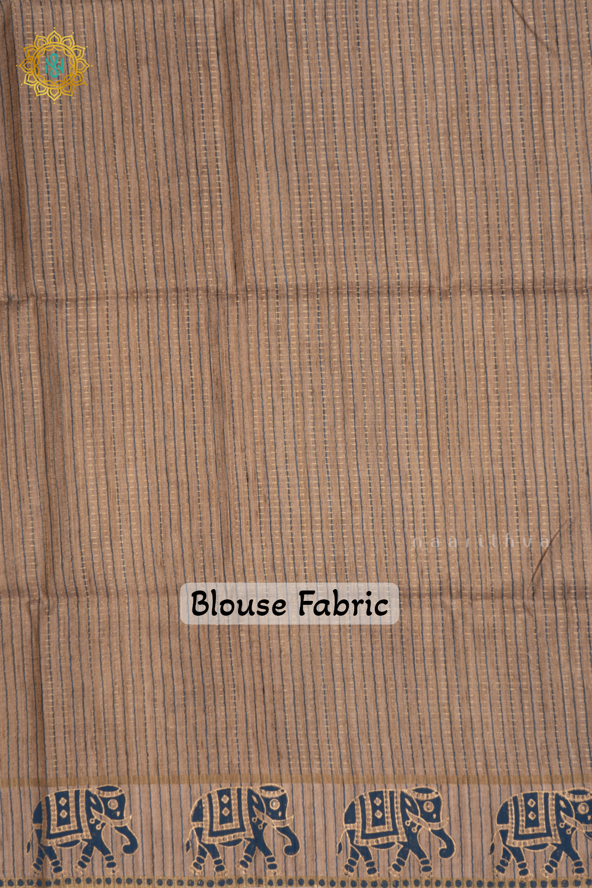 BLUE WITH BEIGE - SEMI TUSSAR SILK