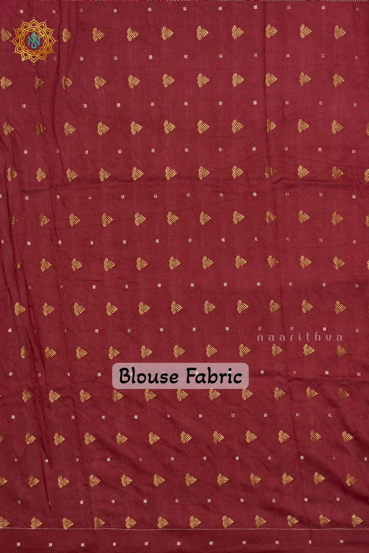 RED WITH OFF WHITE - SEMI CREPE SILK