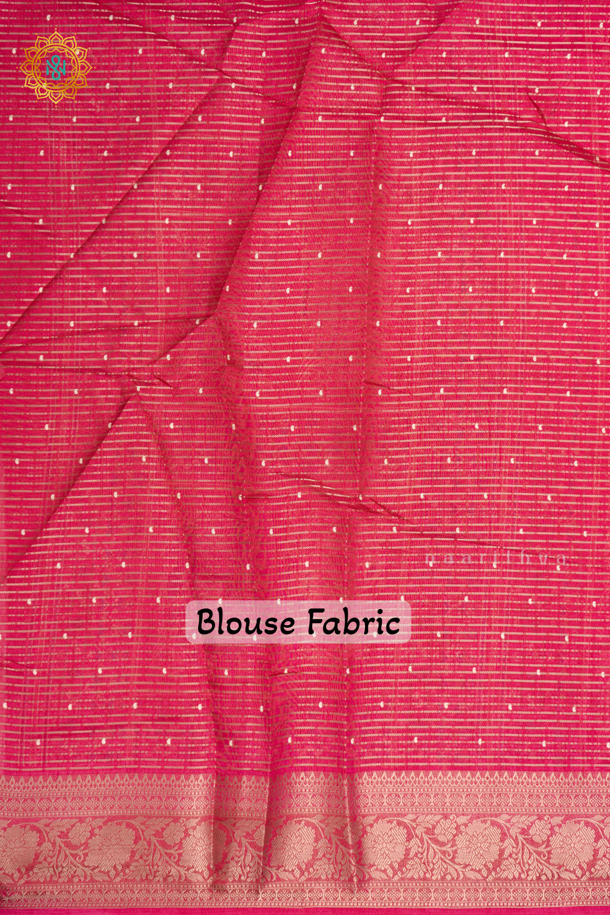 Pink Dola Silk Saree With Allover Printed Buttas And Zari Stripes With Zari Border