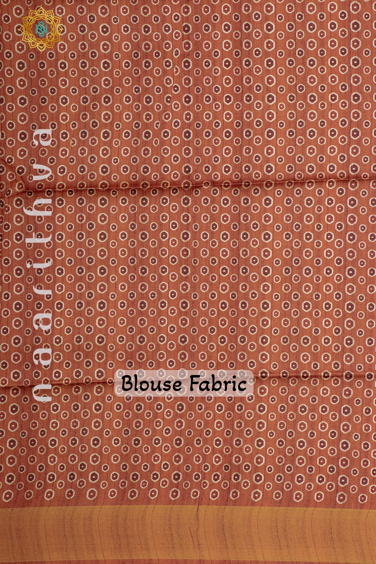 BIEGE WITH RUST ORANGE - SEMI TUSSAR SILK