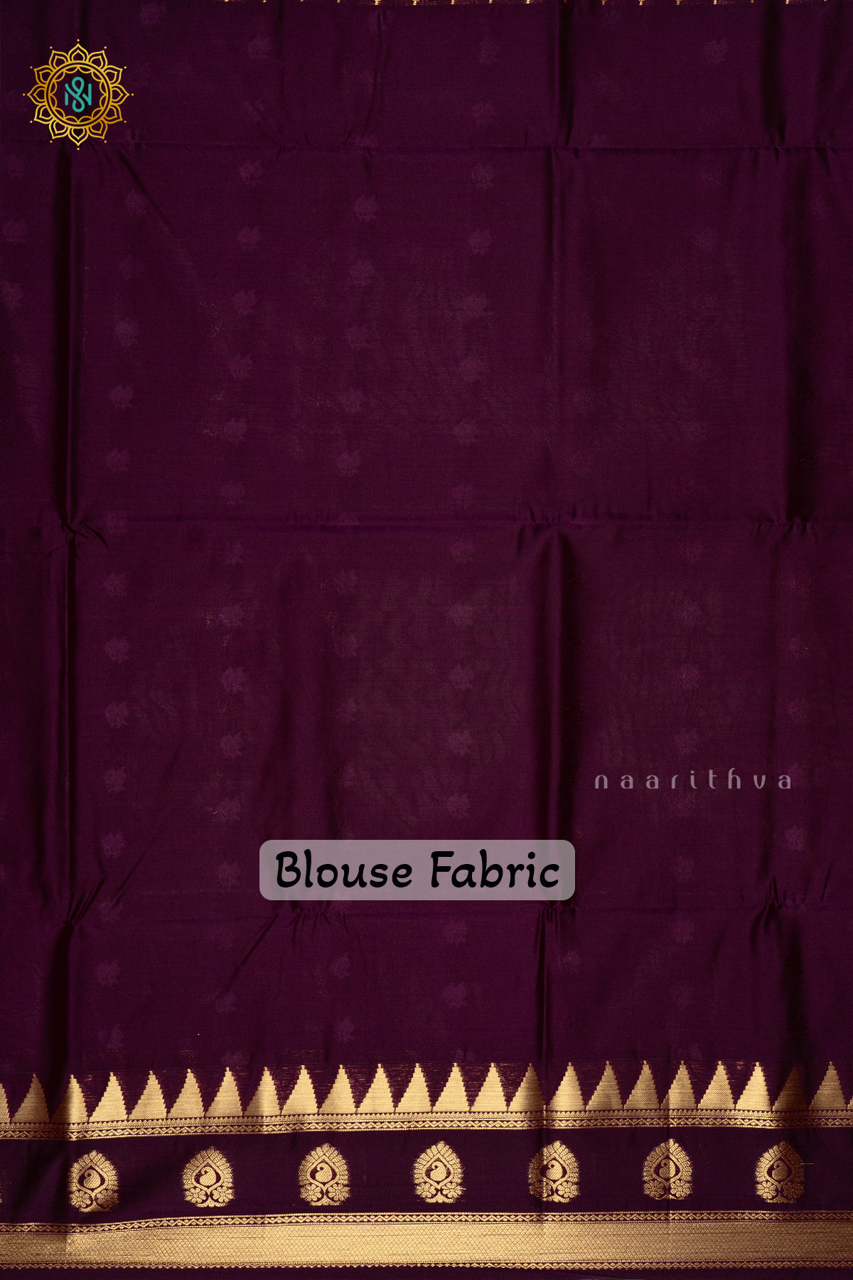LIGHT GREY WITH DEEP WINE - SEMI SOFT SILK SAREE ALLOVER ZARI BUTTAS AND CONTRAST TEMPLE RISING GAP BORDER