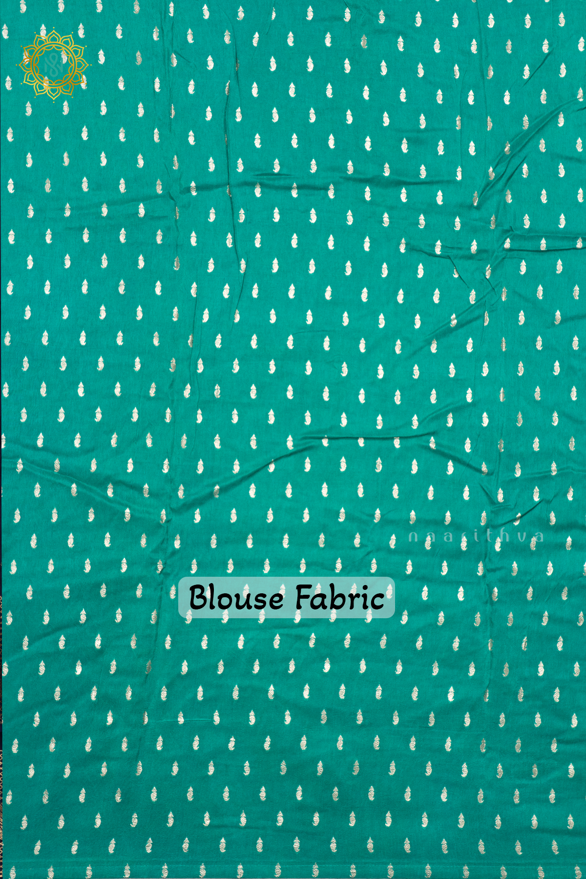 NAVY BLUE WITH AQUA GREEN - DOLA SILK