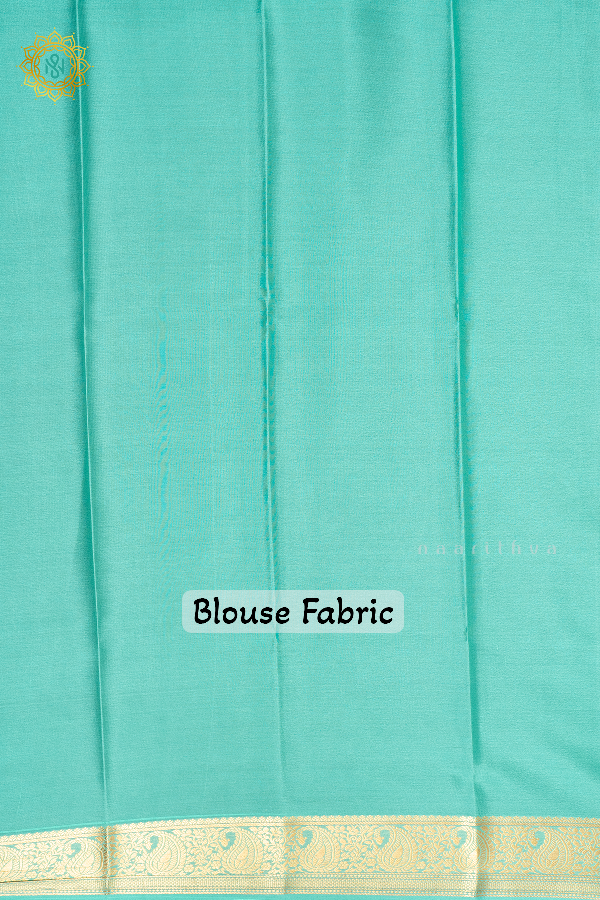 ROYAL BLUE WITH AQUA GREEN - PURE MYSORE CREPE SILK