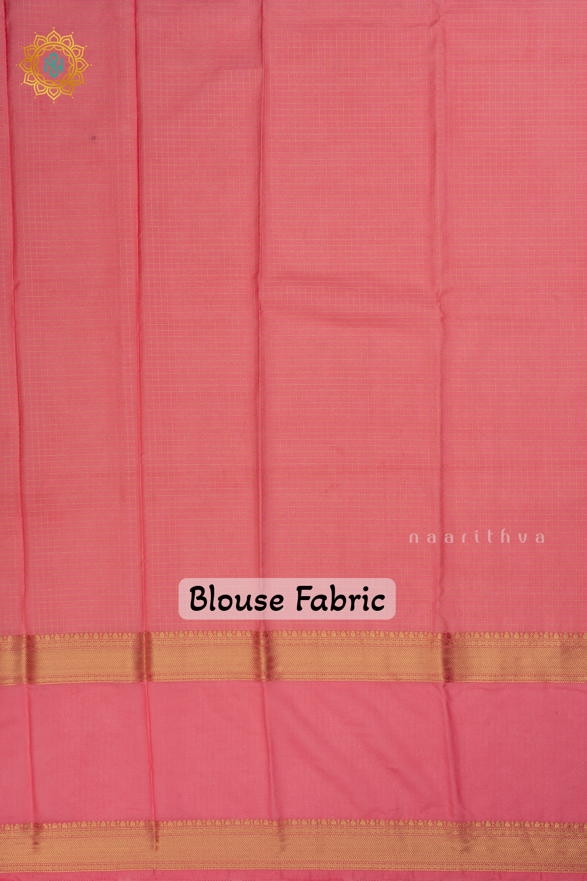 Bottle Green with Light Pink Semi Mysore Crepe Silk Saree with All-Over Zari Checks and Buttas and a Contrast Zari Gap Border