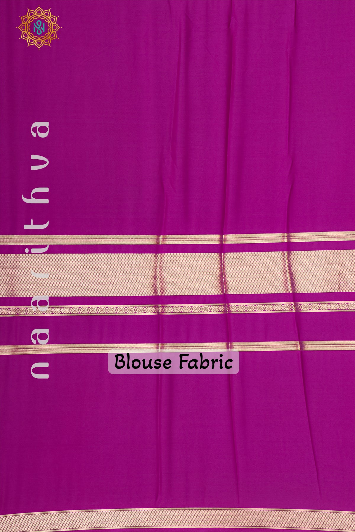 SKY BLUE WITH PINK & NAVY BLUE - SEMI MYSORE CREPE SILK