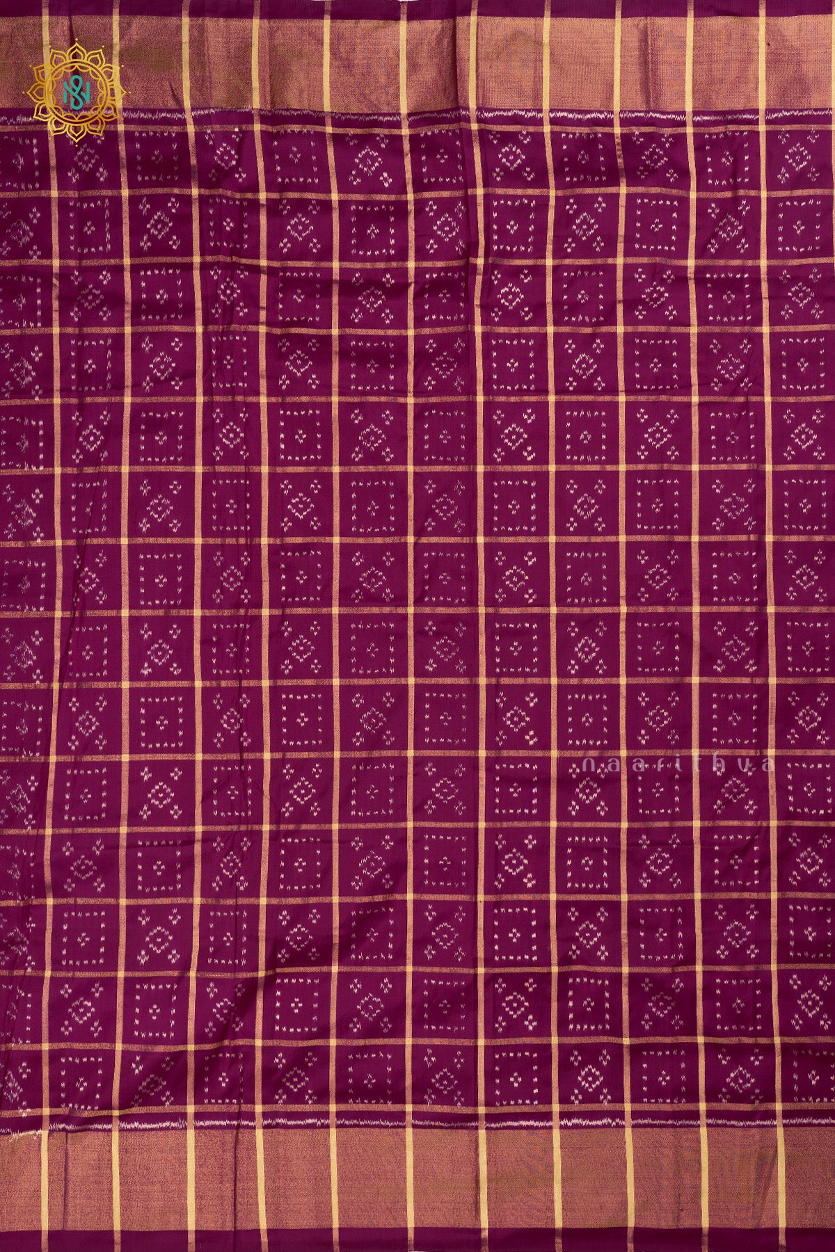 Magenta Ikkat Pure Silk Bit All-Over Ikat-Woven Body