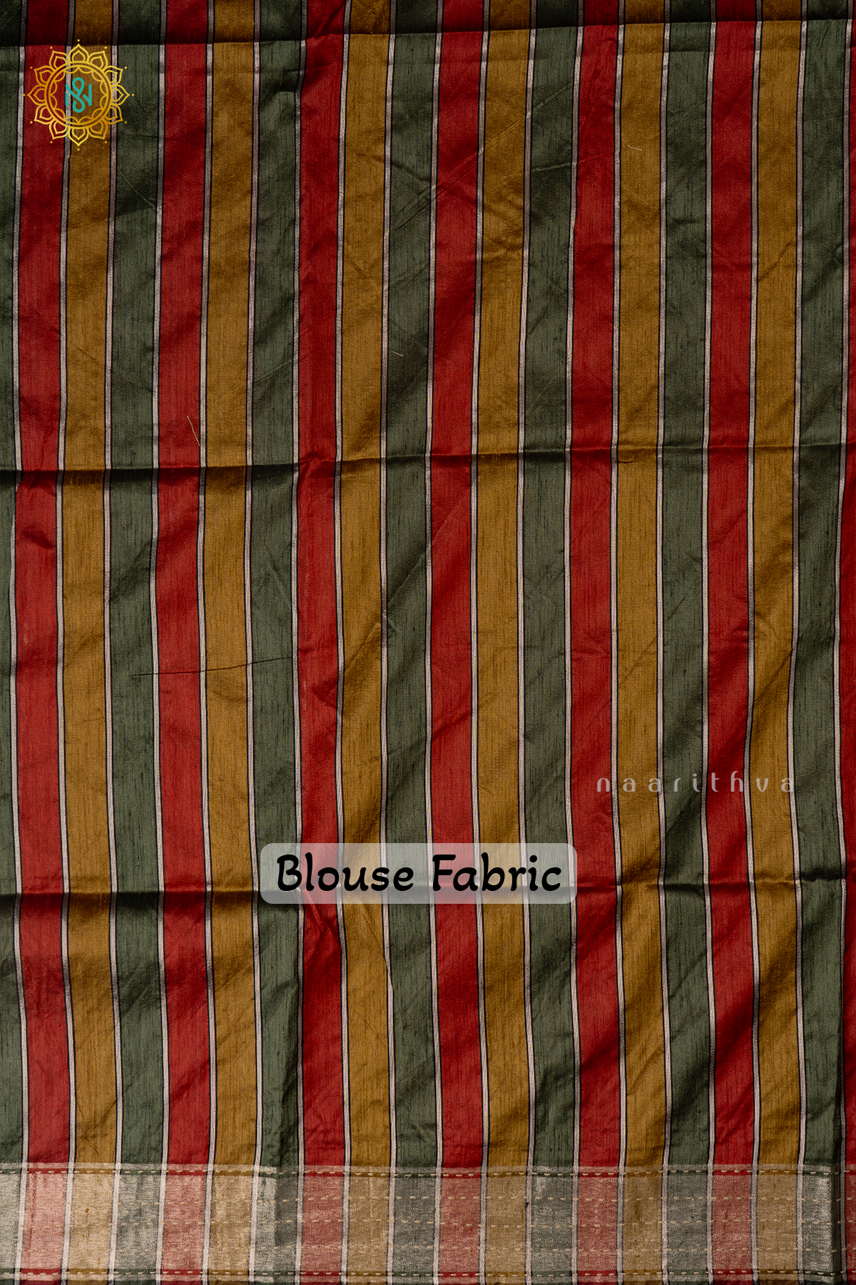 Mustard Semi Tussar Silk Sarree With Rangkat Pallu & Blouse