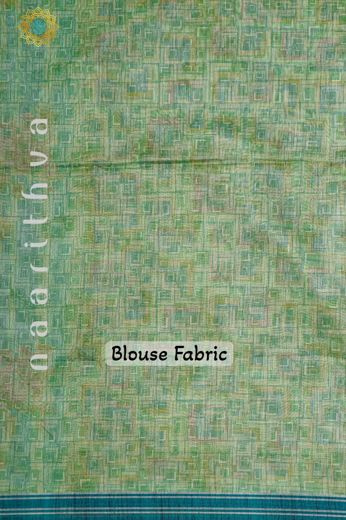 GREEN WITH BLUE - CHANDERI SILK COTTON