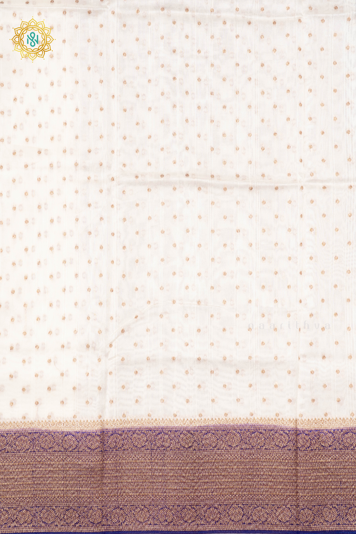 WHITE WITH PURPLE - SEMI BANRASI RAW SILK