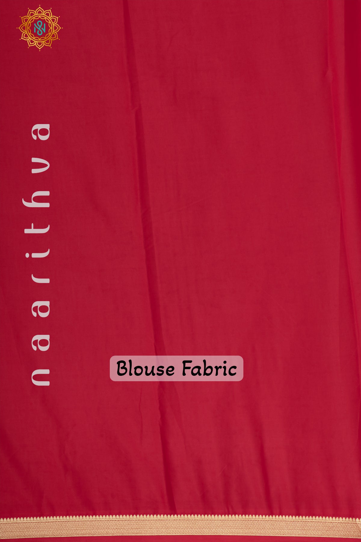 BLUE WITH RED - SEMI MYSORE CREPE SILK