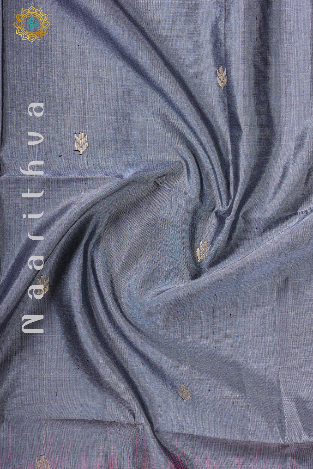 GREY WITH PINK - PURE KANJIVARAM SOFT SILK