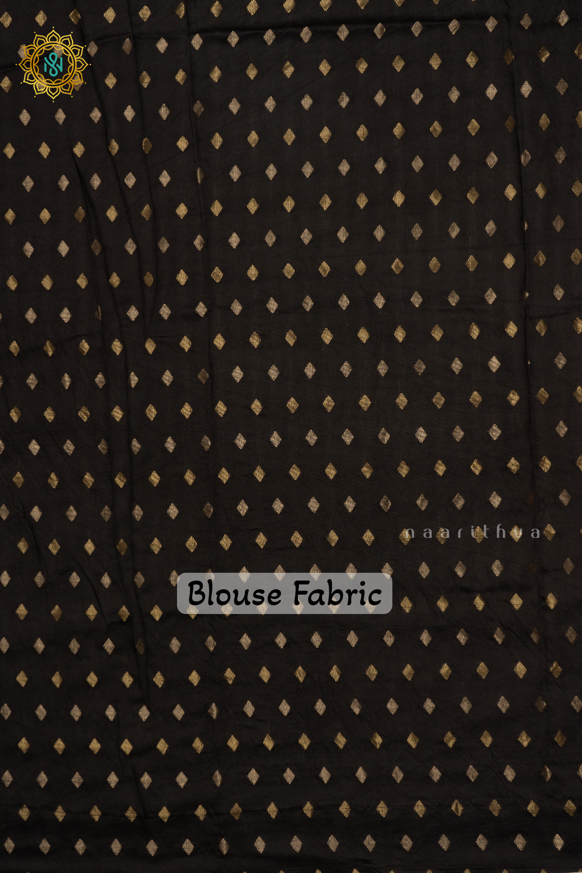 ORANGE WITH BLACK - SEMI CREPE SILK