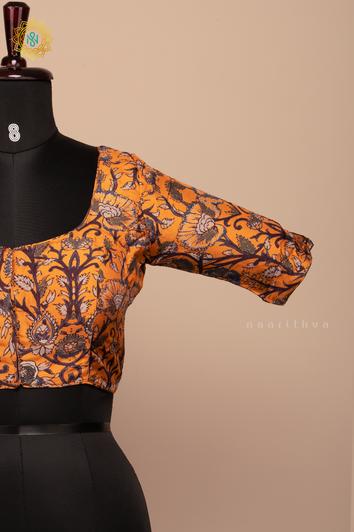 Yellow - Dola Silk Readymade Blouse Allover Prints On the Body