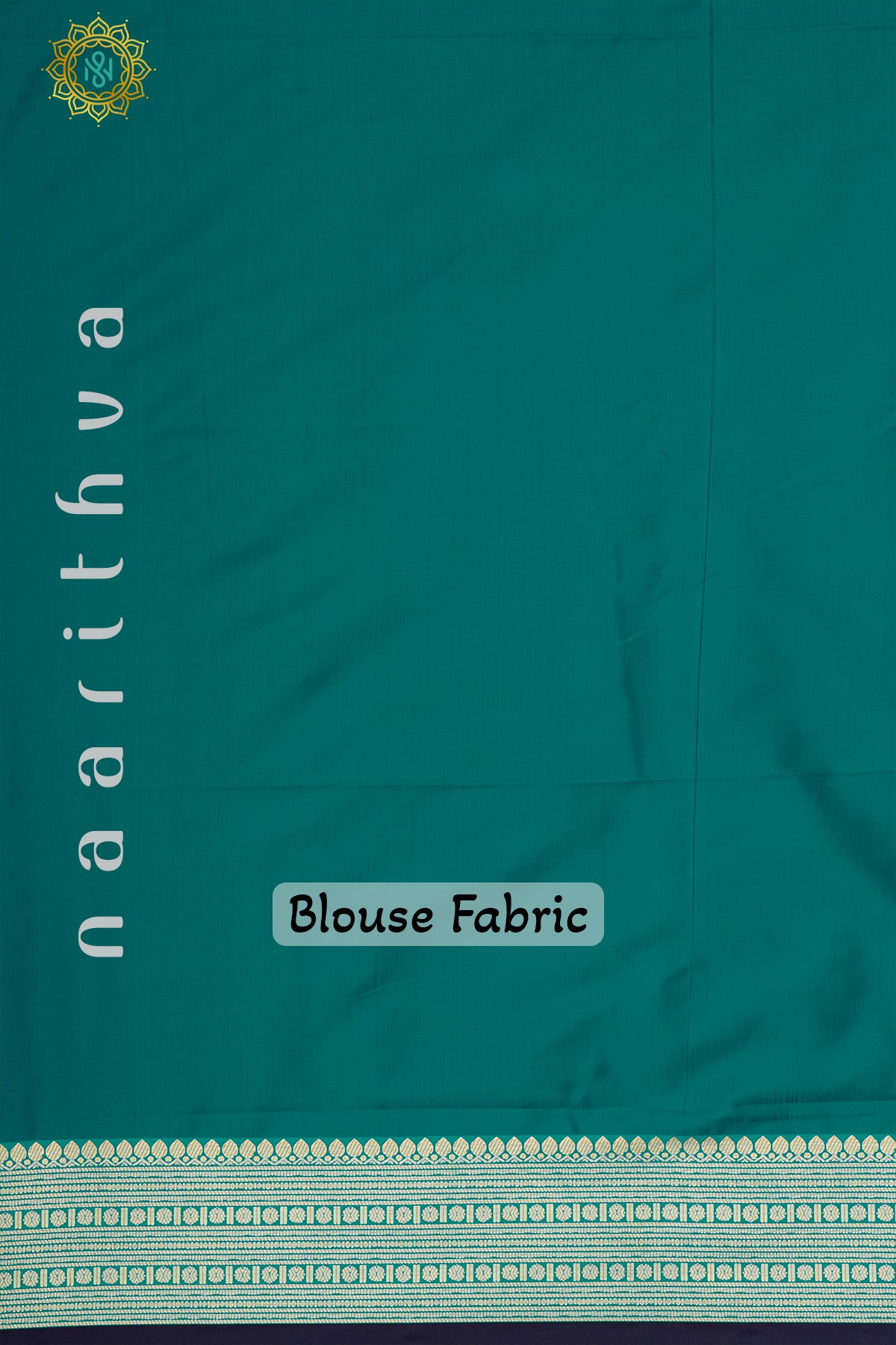 NAVY BLUE WITH CYAN GREEN - SEMI SILK