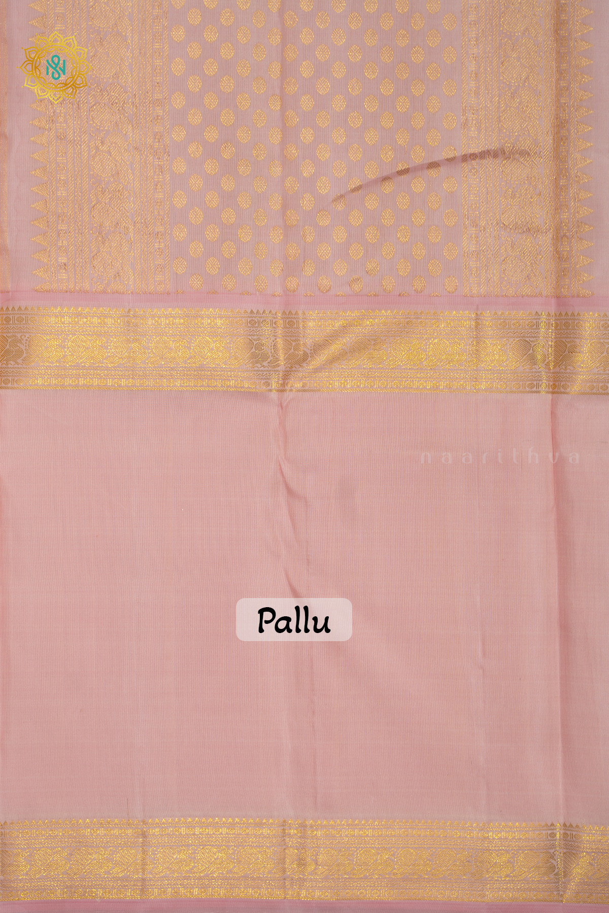 BOTTLE GREEN WITH PEACHISH PINK - PURE KANJIVARAM SILK