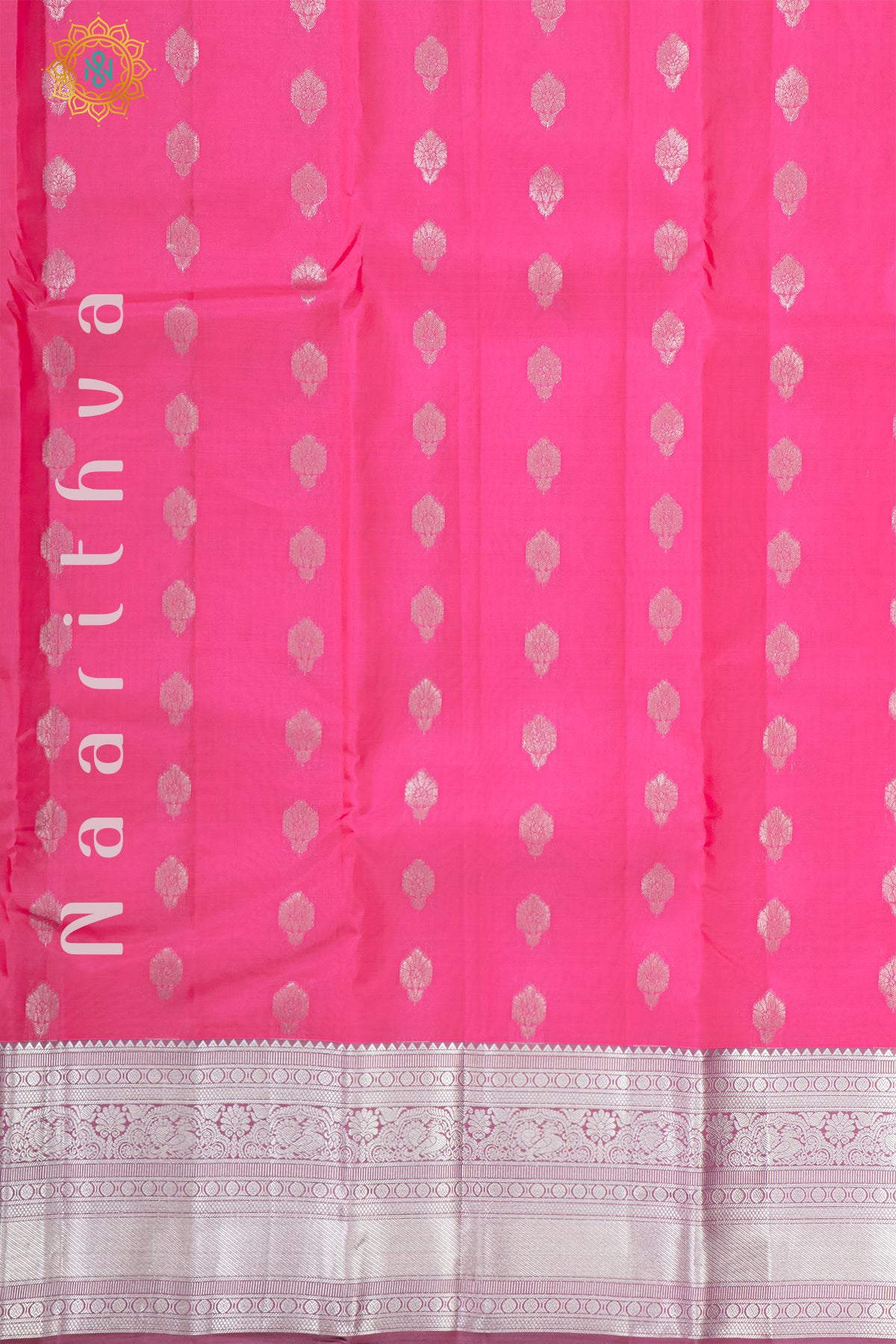 LIGHT PINK WITH GREYISH BLACK - KANJIVARAM PURE MIX