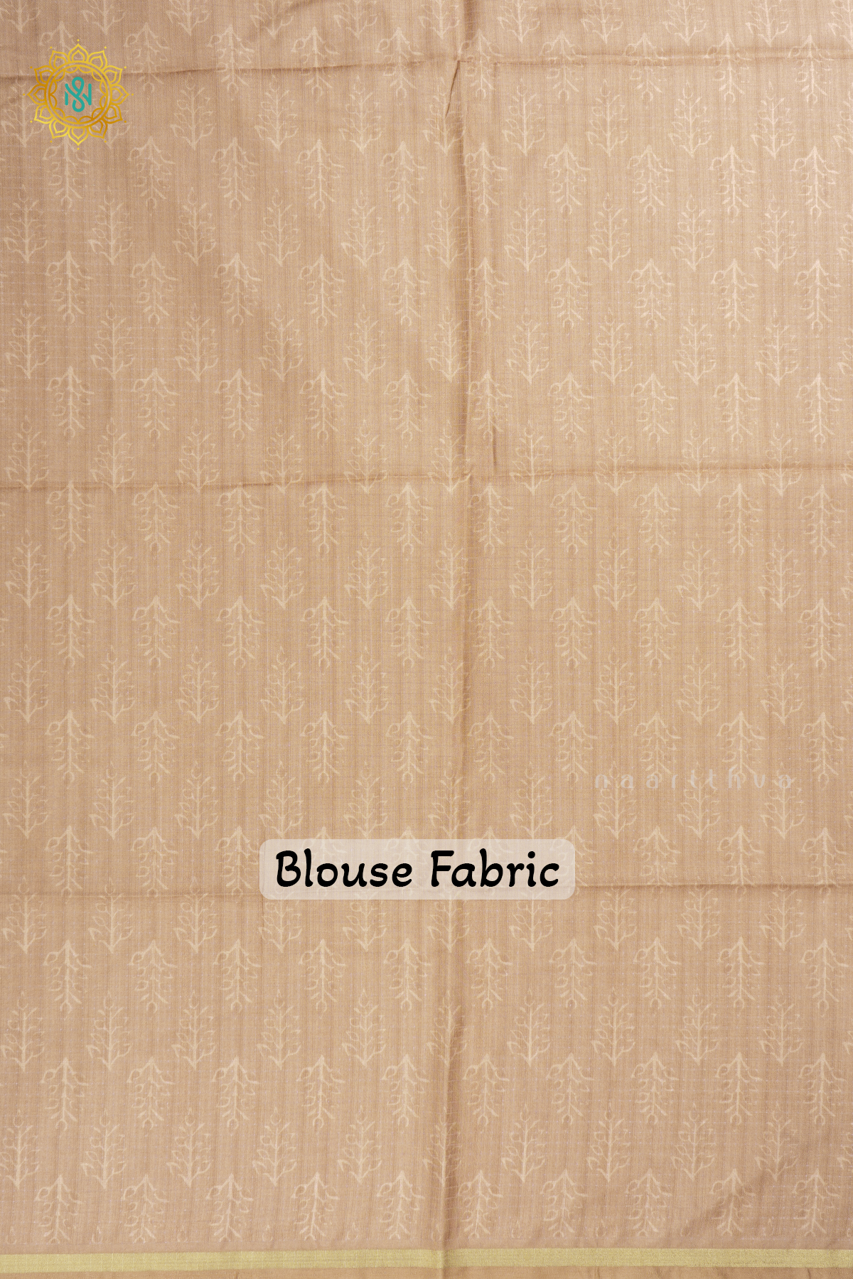 BEIGE WITH LIGHT BROWN - SEMI TUSSAR SILK SAREE PRINTED BODY WITH TISSUE BORDER