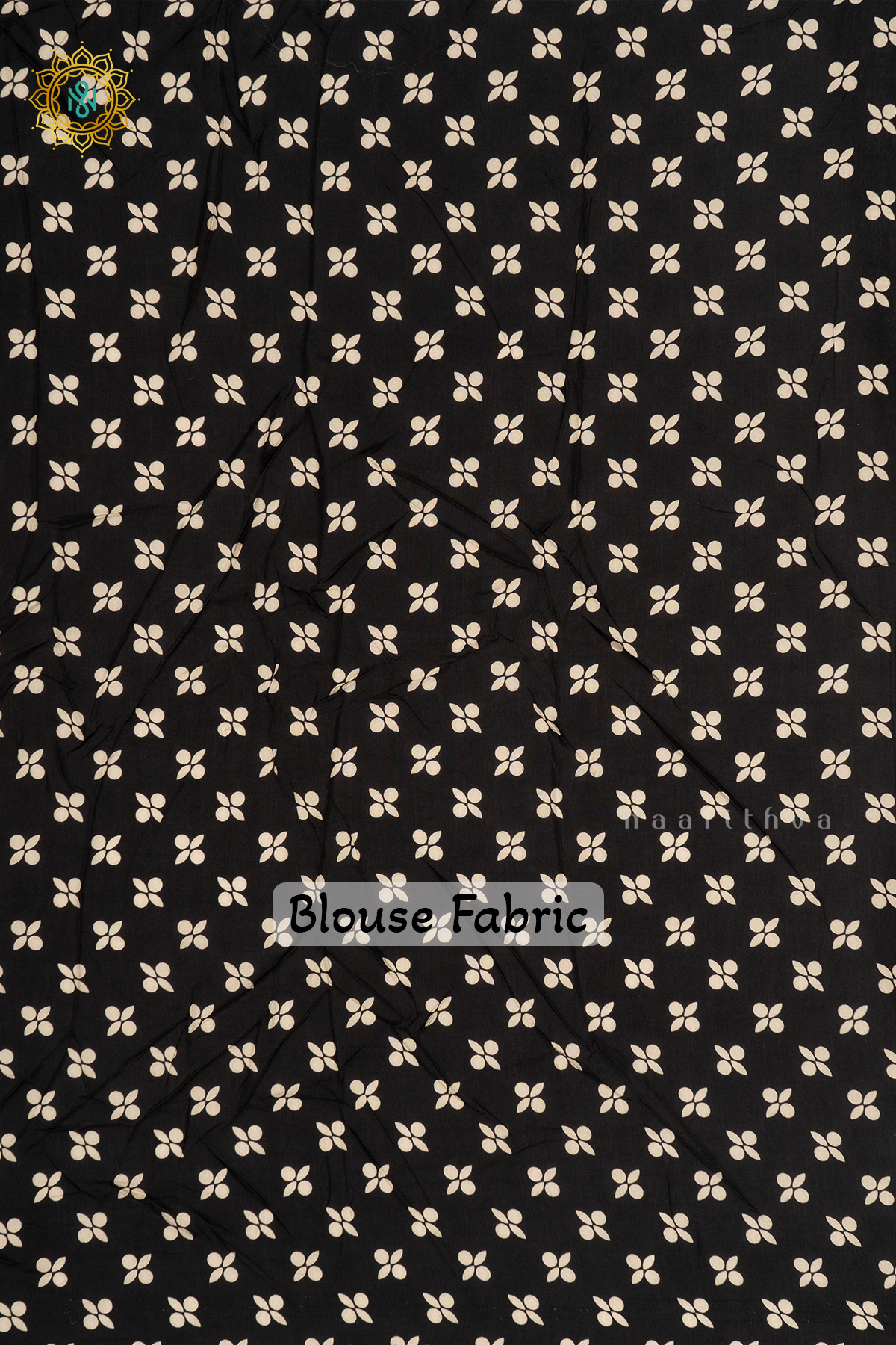 WHITE WITH BLACK - SEMI CREPE SILK