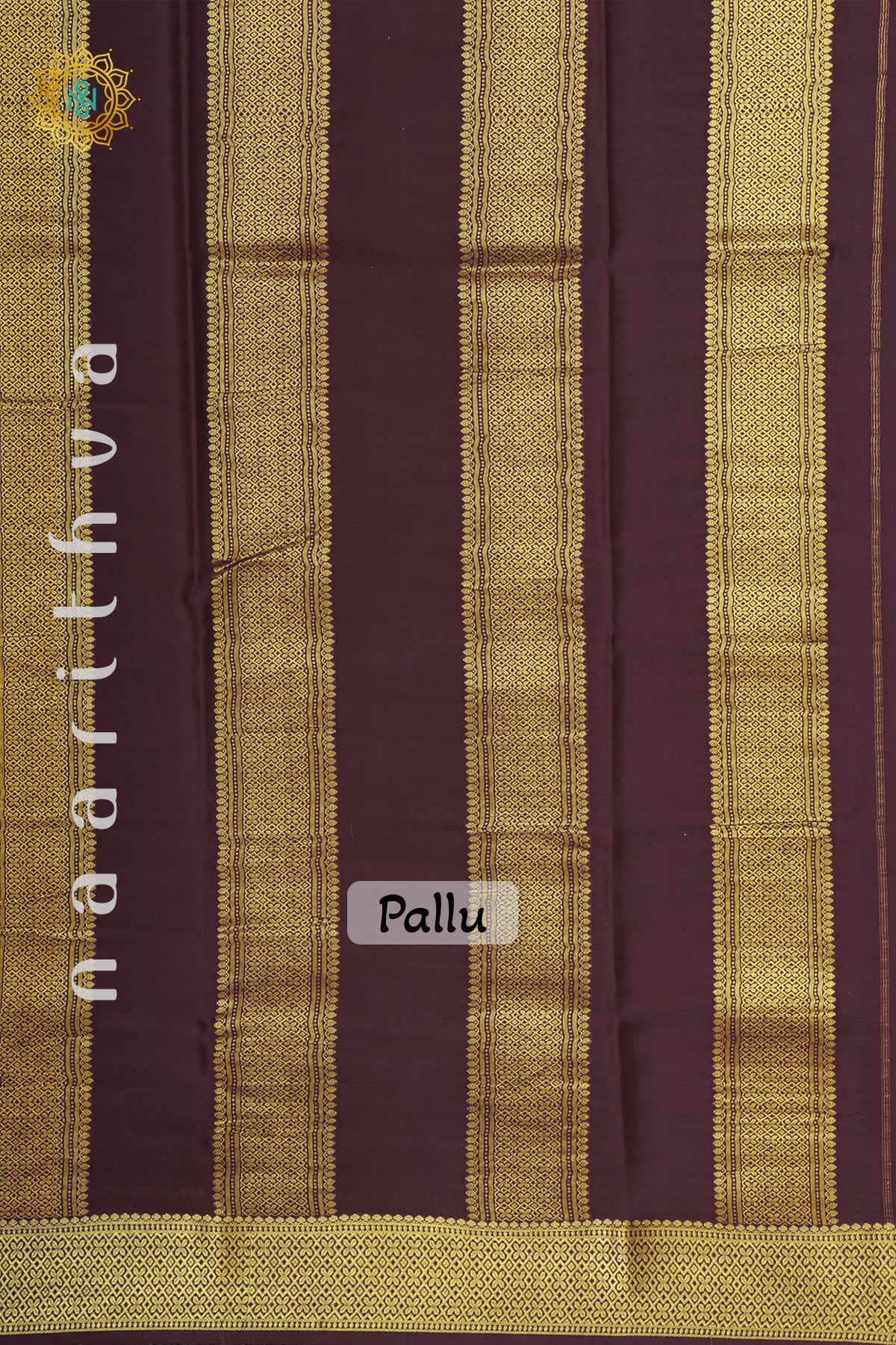 PEACH WITH BROWN - PURE MYSORE CREPE SILK