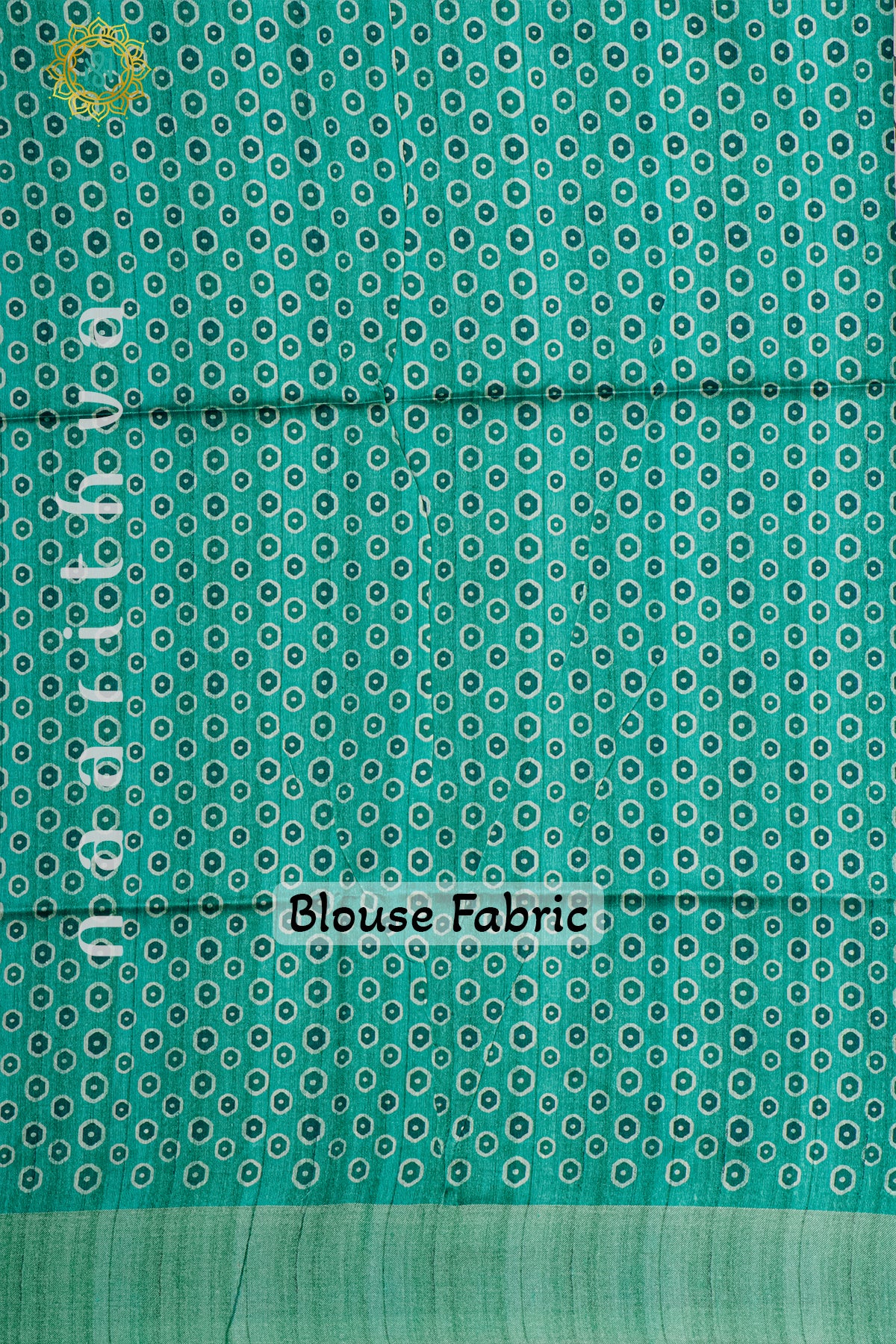 BIEGE WITH AQUA GREEN - SEMI TUSSAR SILK