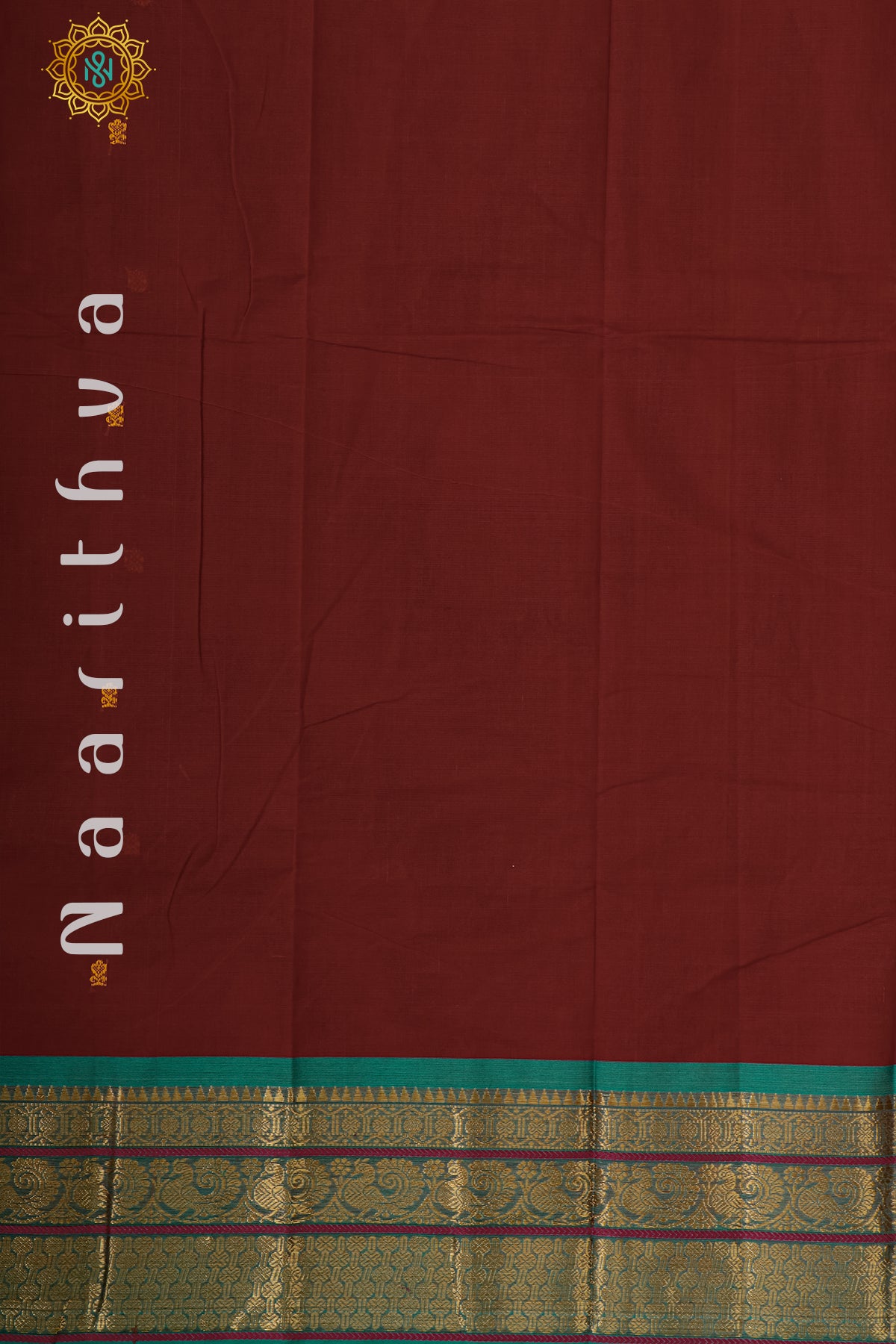 MAROON WITH GREEN - CHETTINAD COTTON