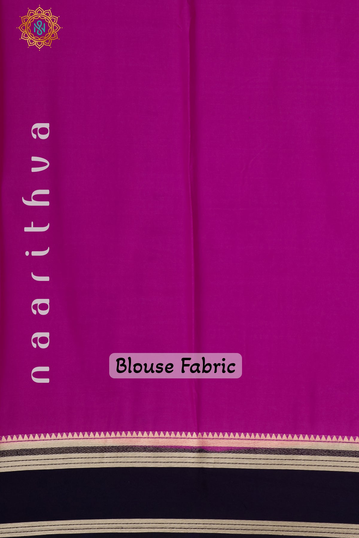 SKY BLUE WITH PINK & NAVY BLUE - SEMI MYSORE CREPE SILK