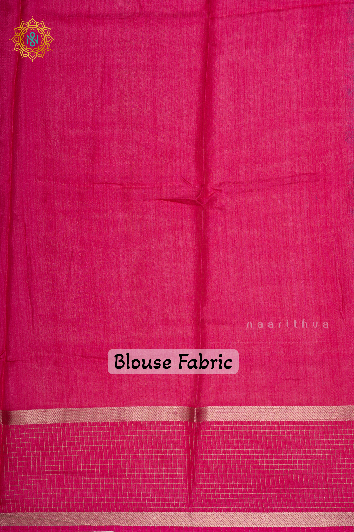 Aqua Blue With Rani Pink Dola Silk Saree With Printed Body And Contrast Zari Checks Border