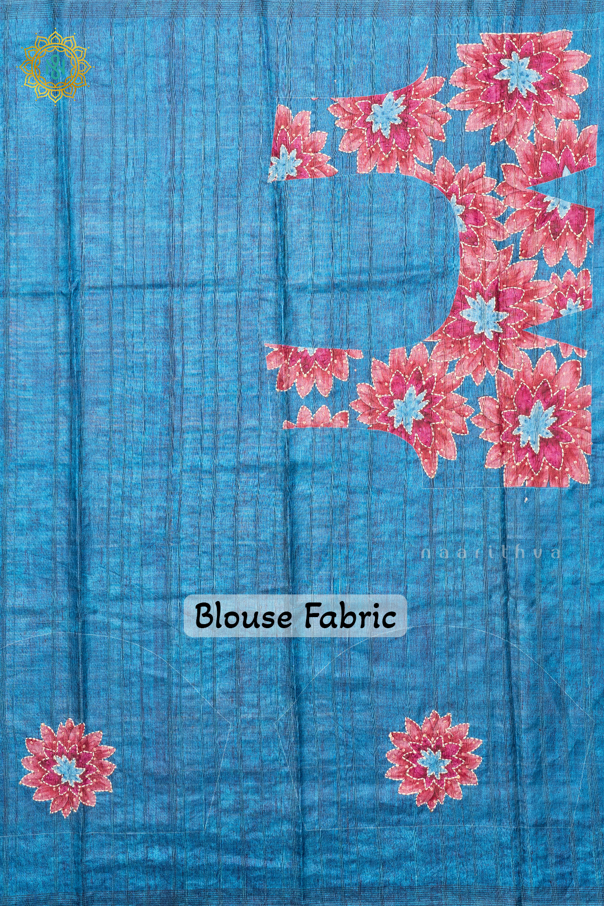 BLUE WITH PINK - KOTHA TUSSAR WITH KATHA WORK