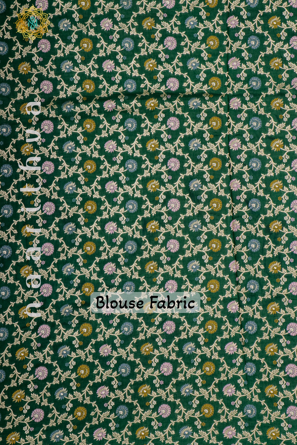 PARROT GREEN WITH BOTTLE GREEN - SEMI CREPE SILK