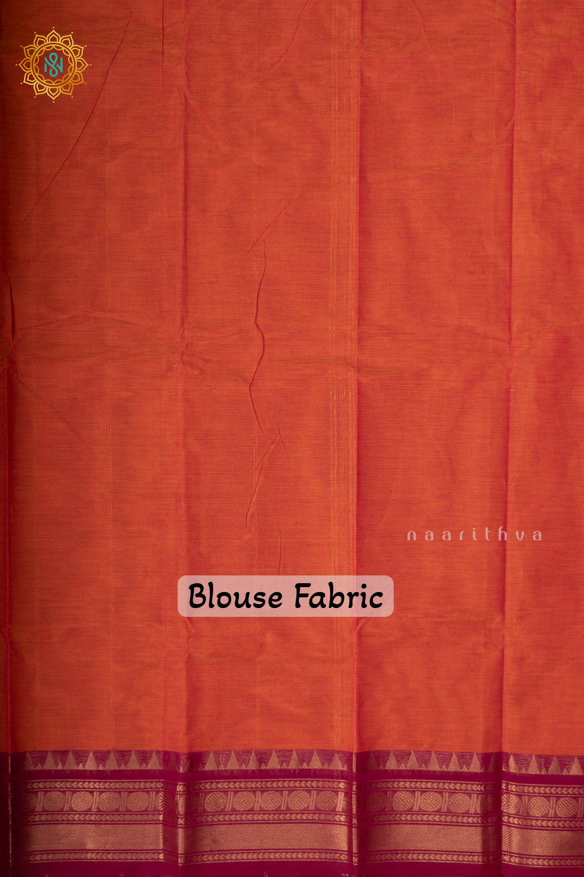 Orange With Magenta Chettinad Cotton Saree With Thread Woven Buttas & Contrast Border