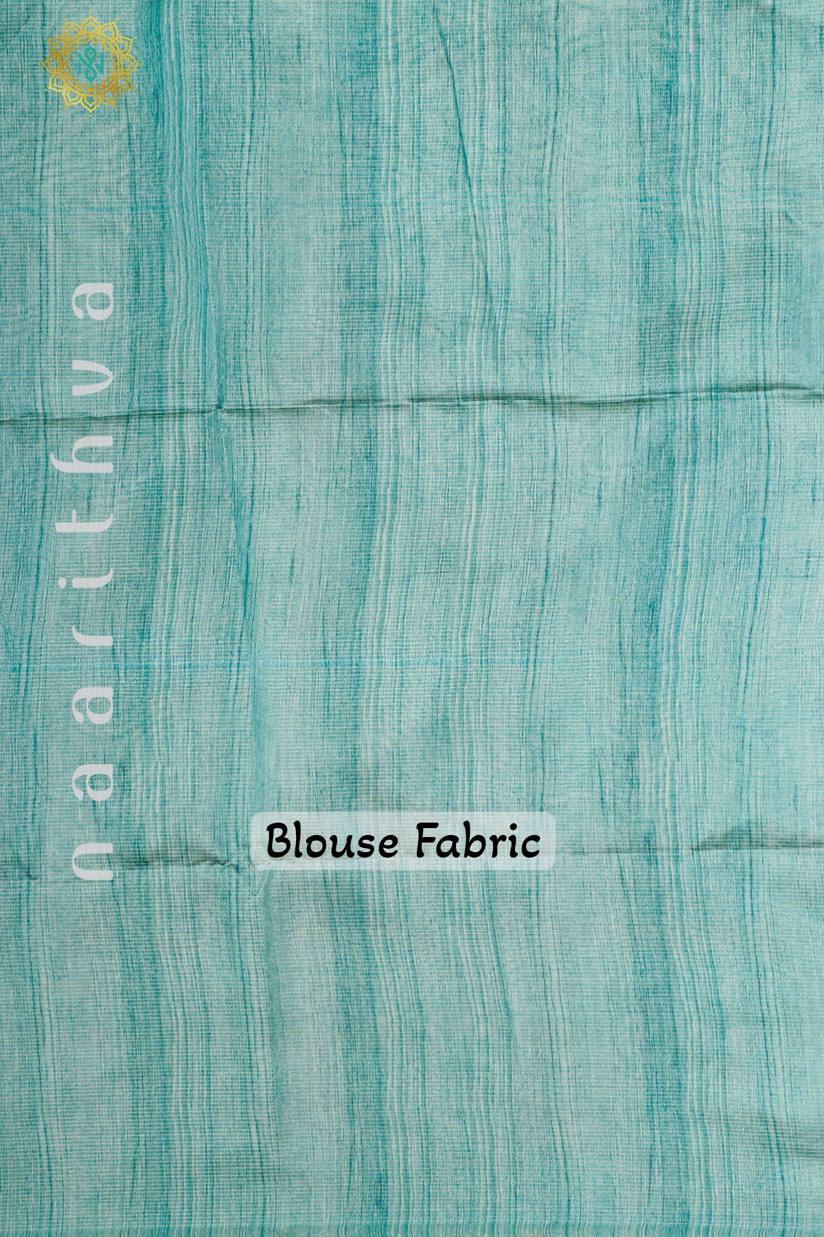 BIEGE WITH AQUA GREEN - SEMI TUSSAR SILK