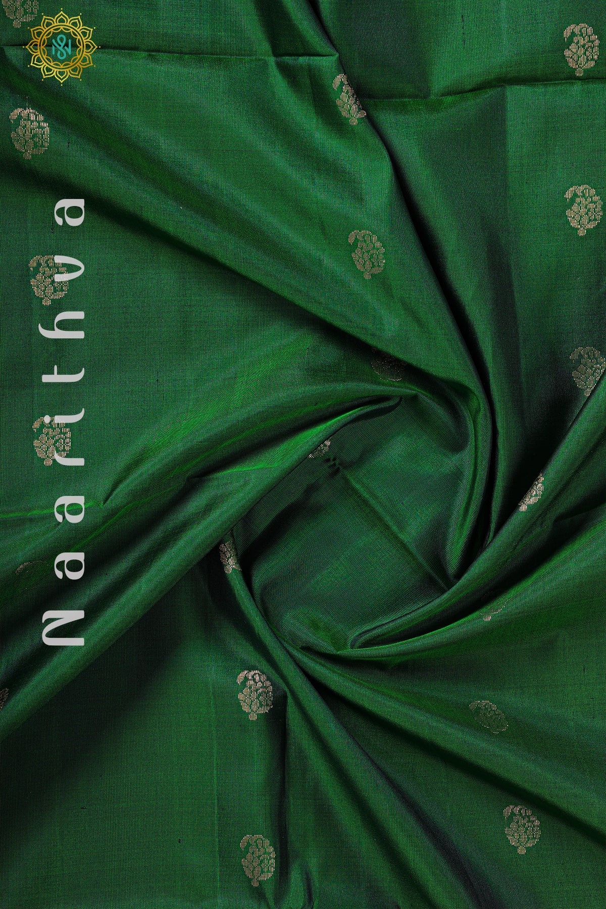 GREEN WITH ORANGISH PINK - PURE KANJIVARAM SOFT SILK