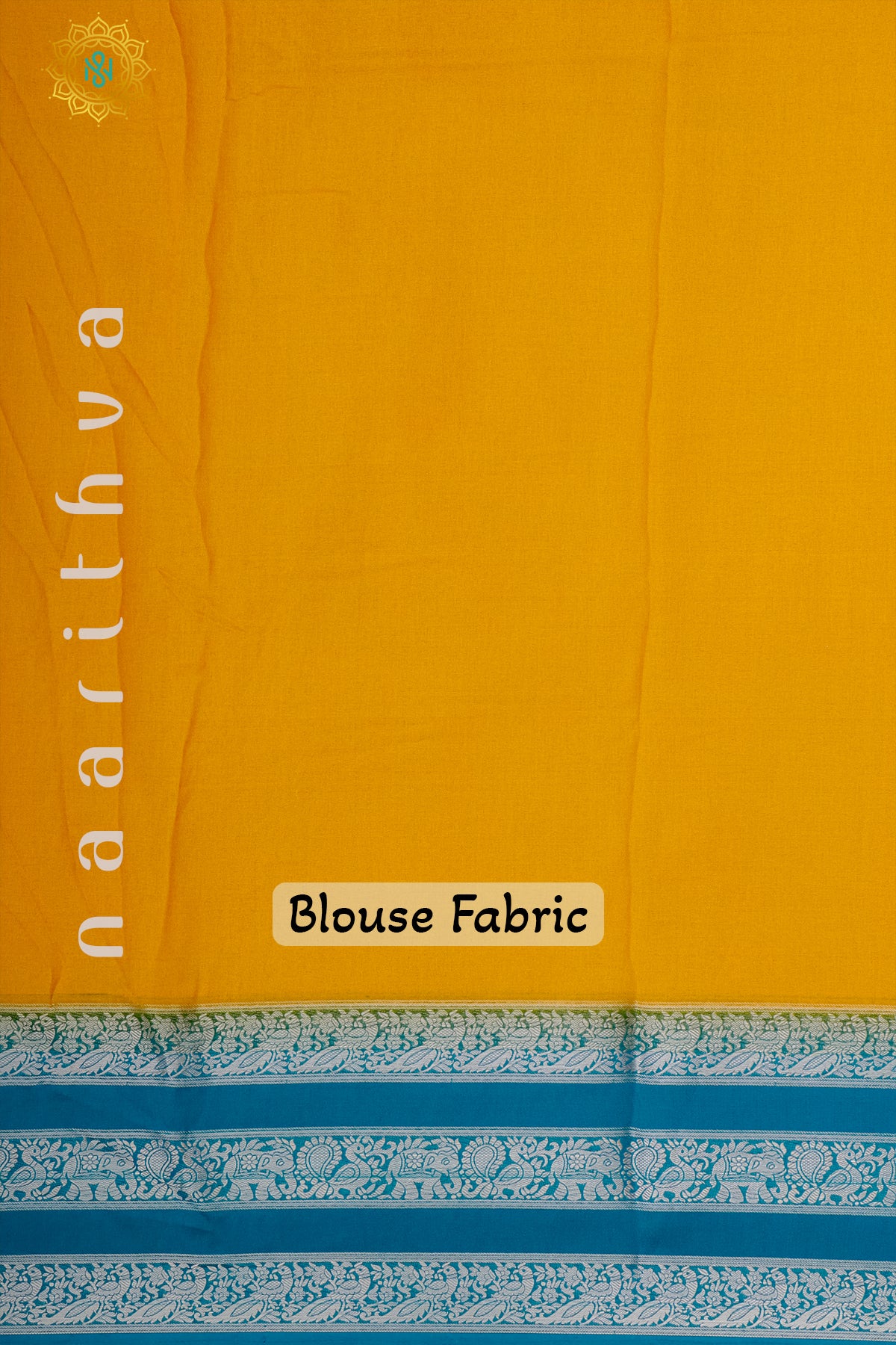 YELLOW WITH SKY BLUE - SEMI GEORGETTE