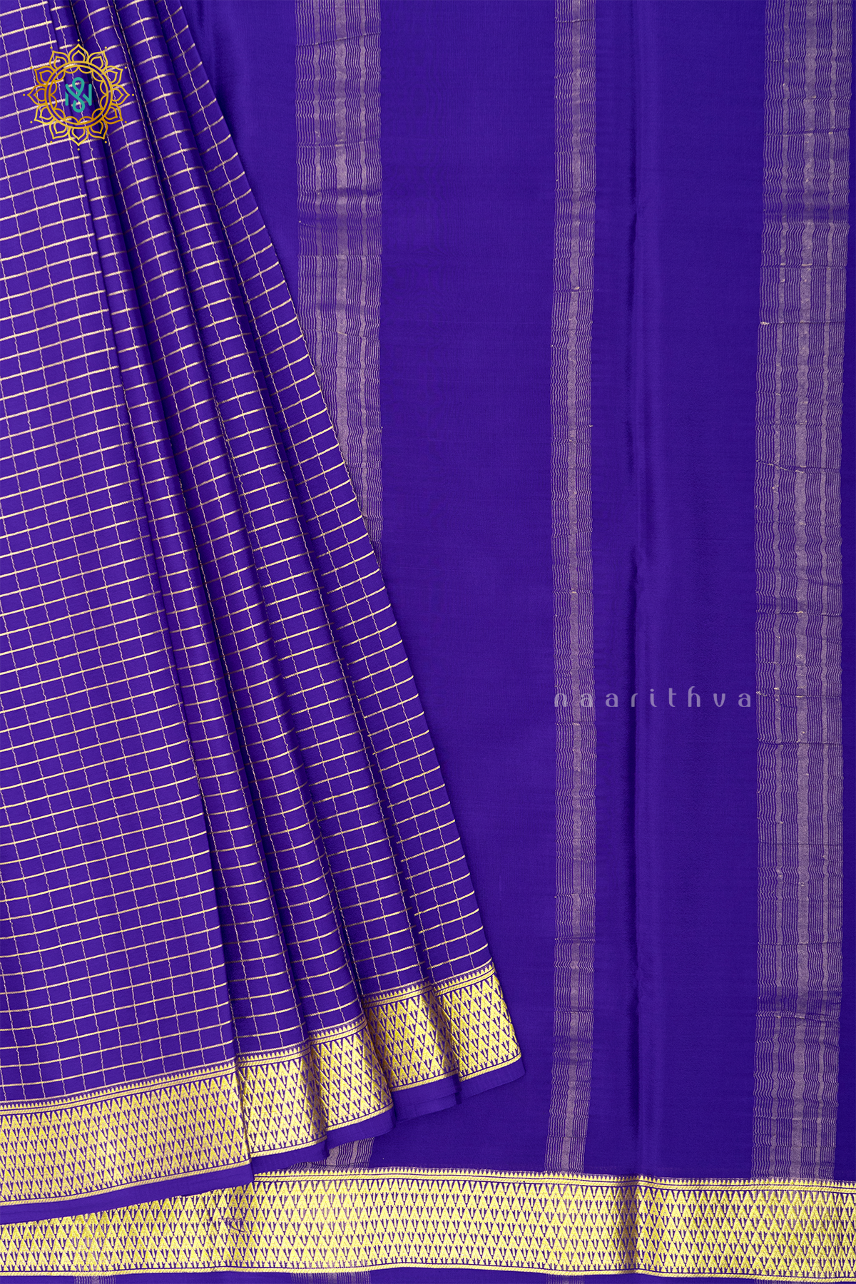 ROYAL BLUE - PURE MYSORE CREPE SILK