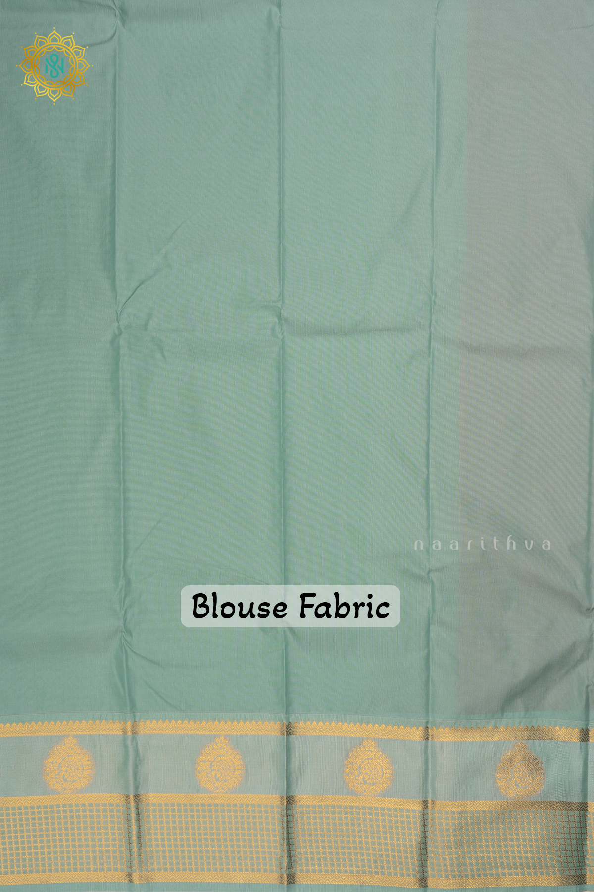 Red With Aqua Green Semi Kanchi Saree With Zari Buttas All Over And Contrast Zari Border