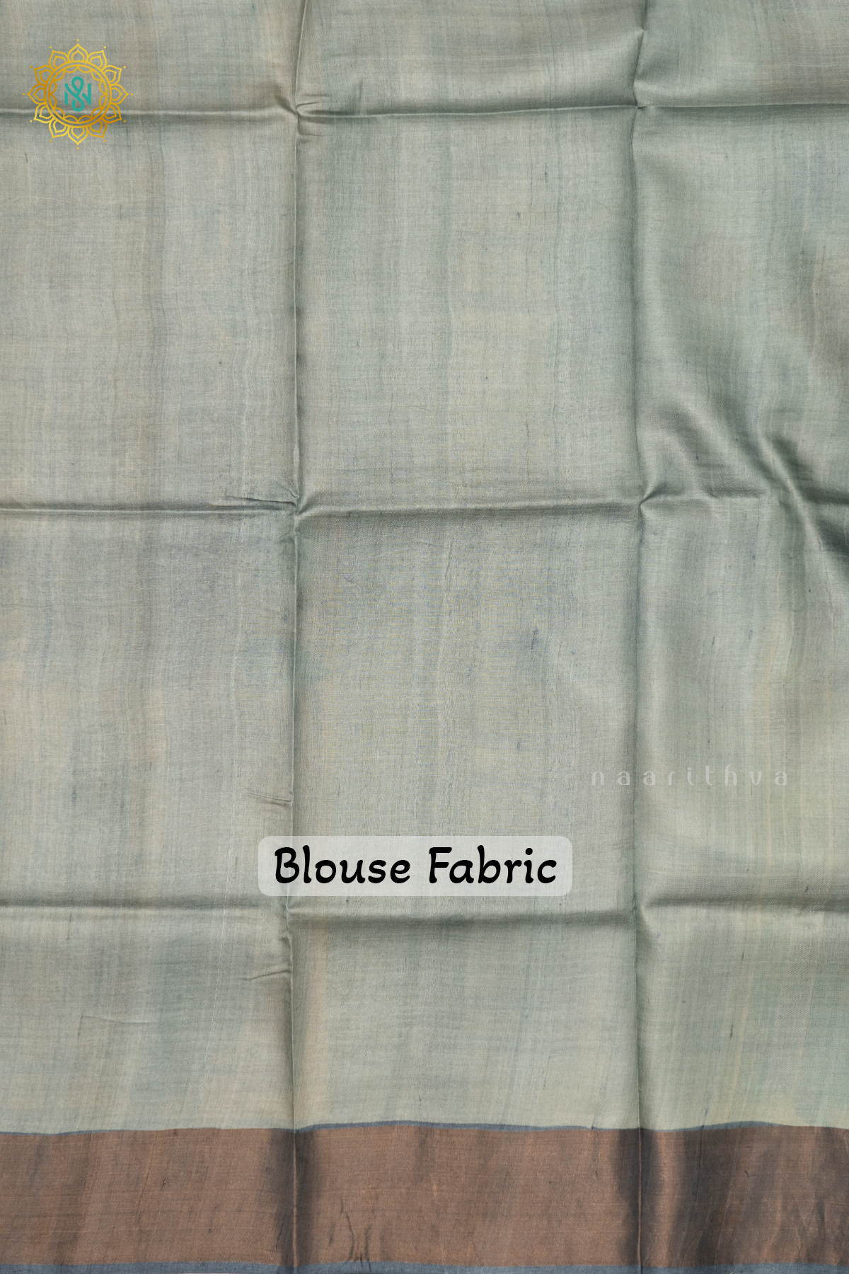 GREEN WITH GREY - PURE TUSSAR SILK