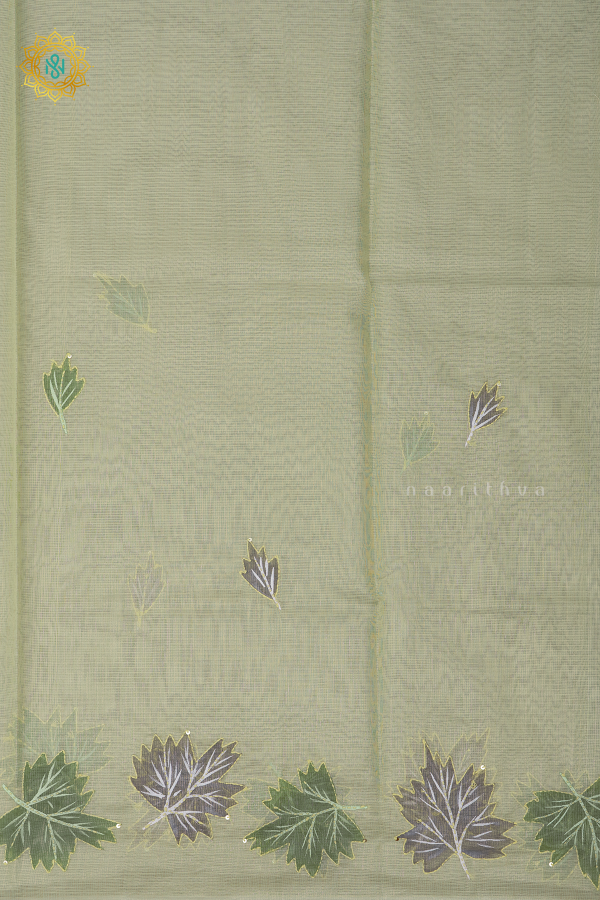 GREEN - KOTA TISSUE WITH KATHA WORK