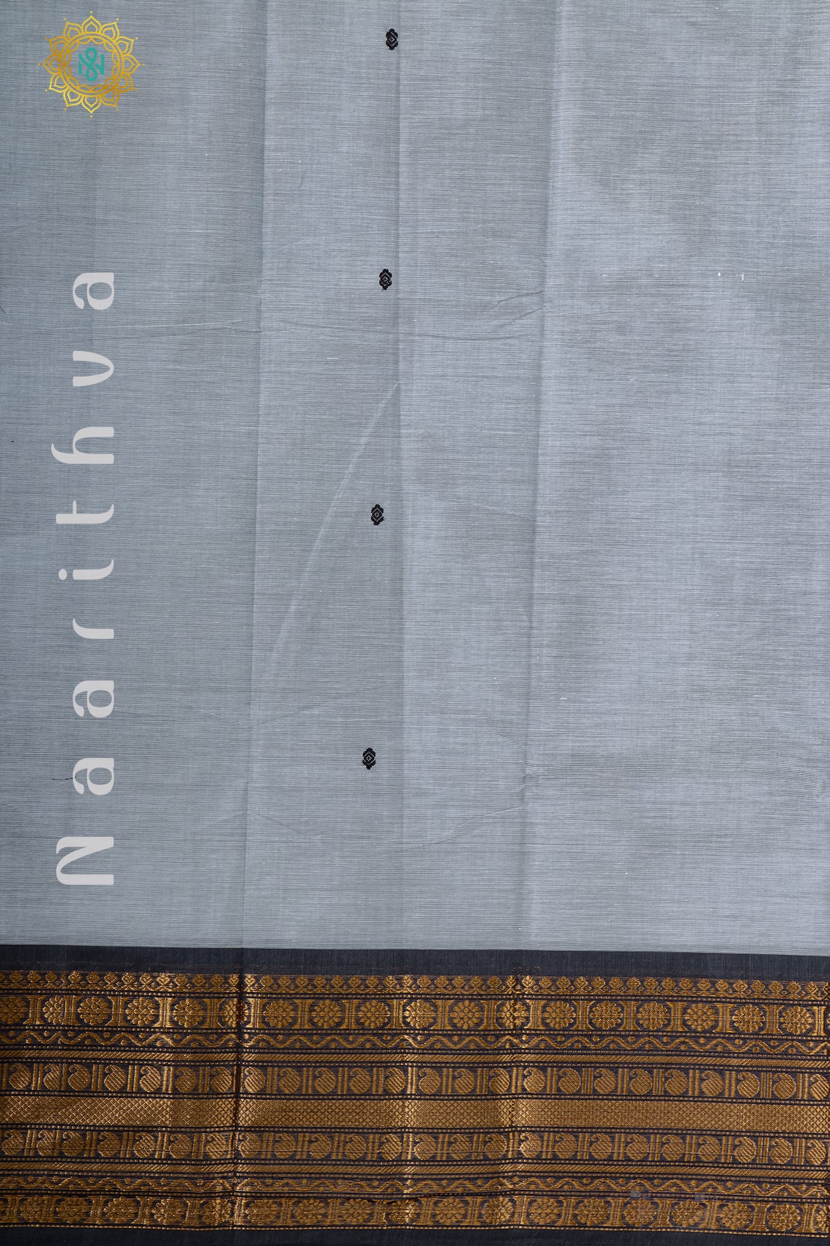 GREY WITH BLACK - CHETTINAD COTTON