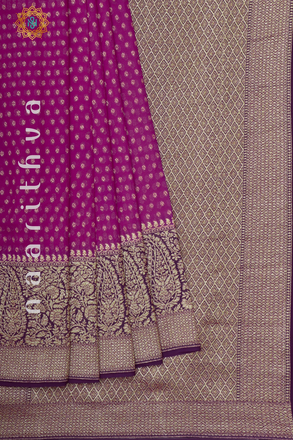 PINK WITH WINE - PURE BANARASI KHADDI GEORGETTE