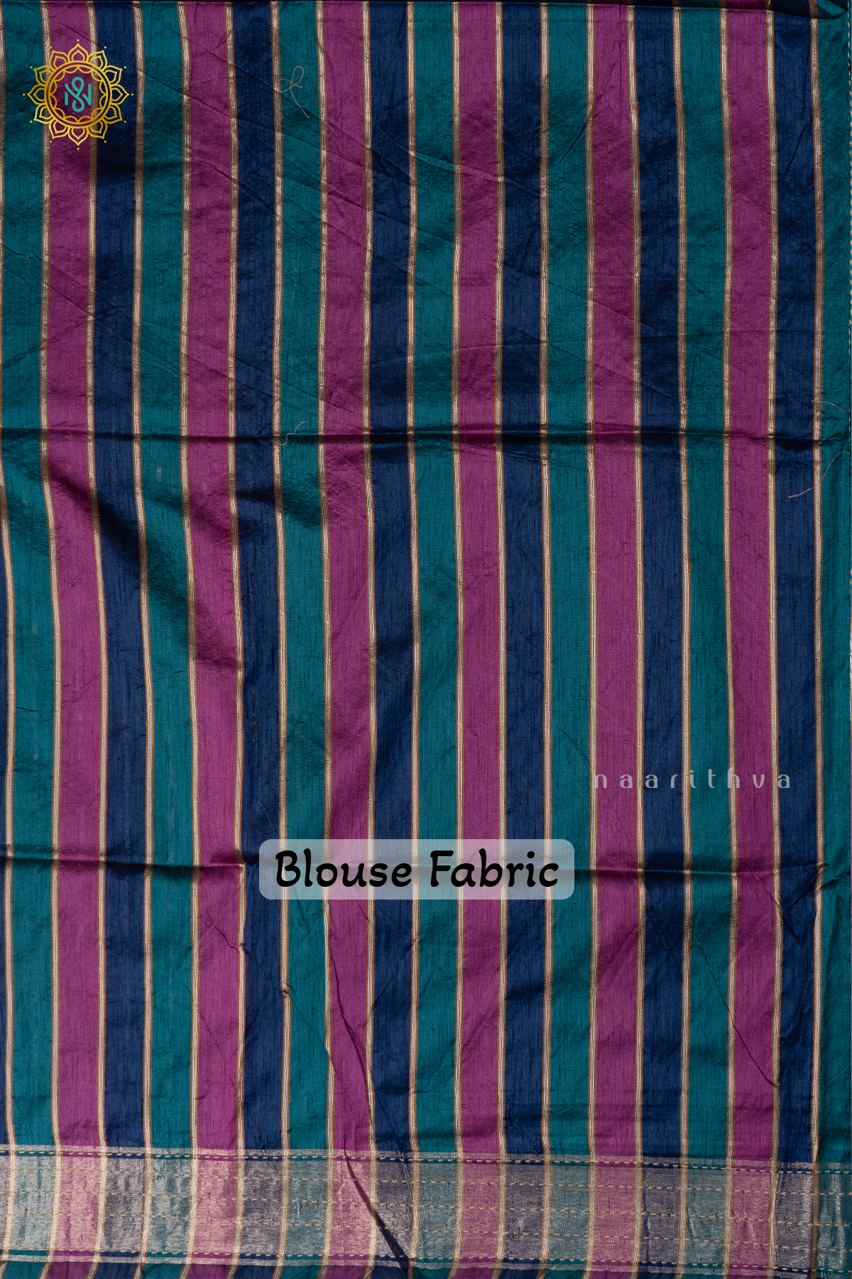 Blue Semi Tussar Silk Sarree With Rangkat Pallu & Blouse