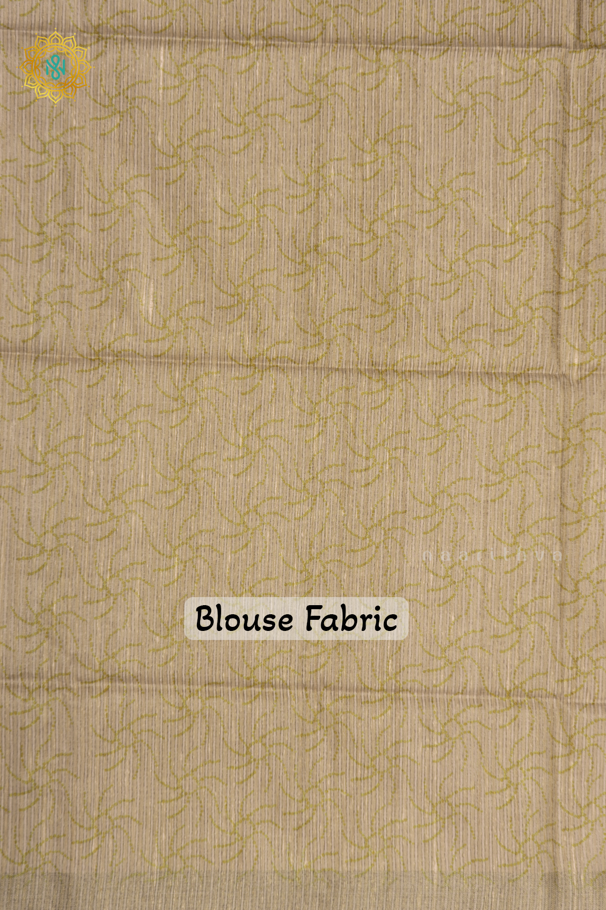 Olive Green With Beige Semi Tussar Silk Saree With Bandhini Prints On Body And Zari Border
