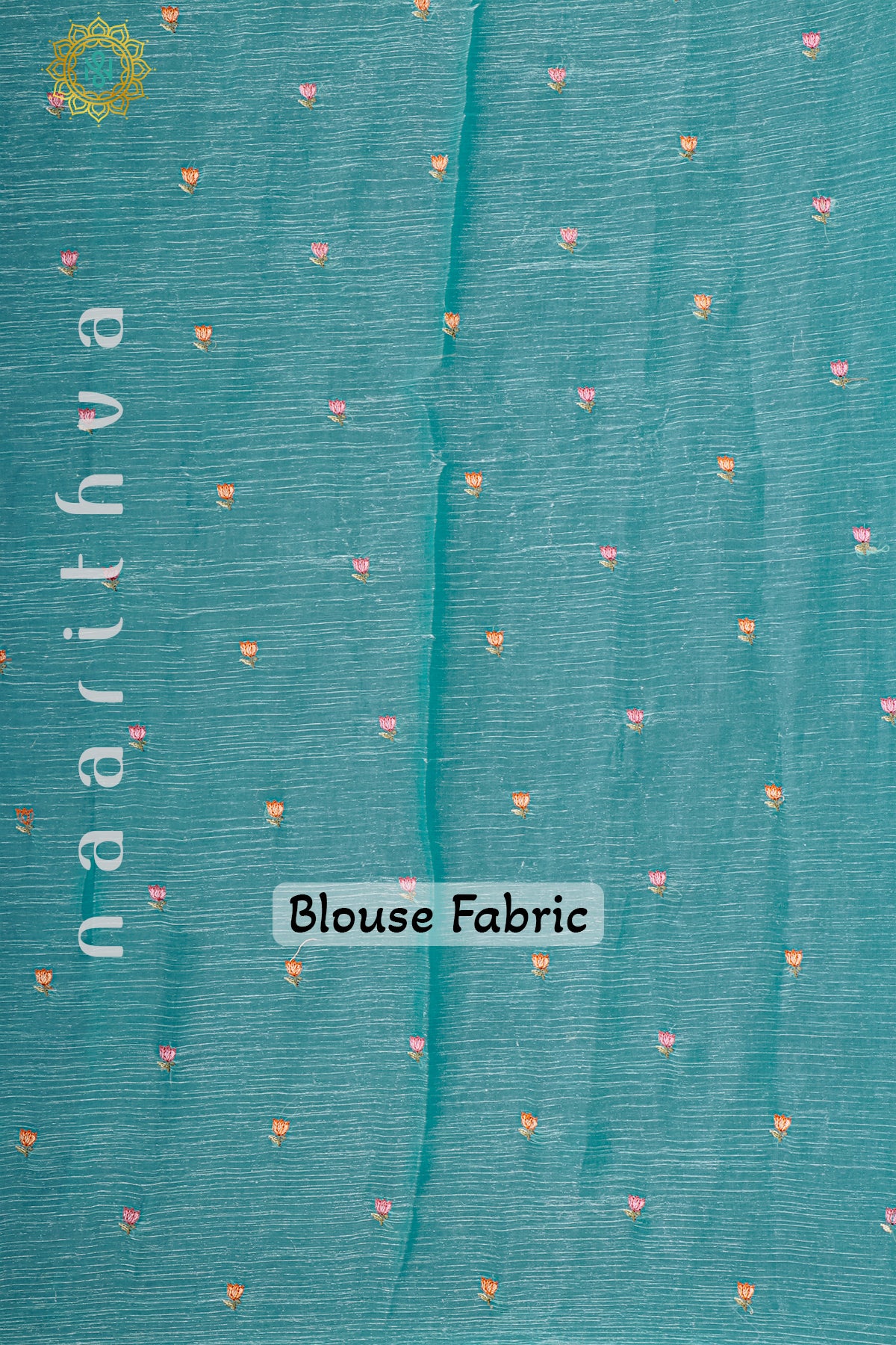 AQUA BLUE - CRUSH SHIMMER WITH EMBROIDERY