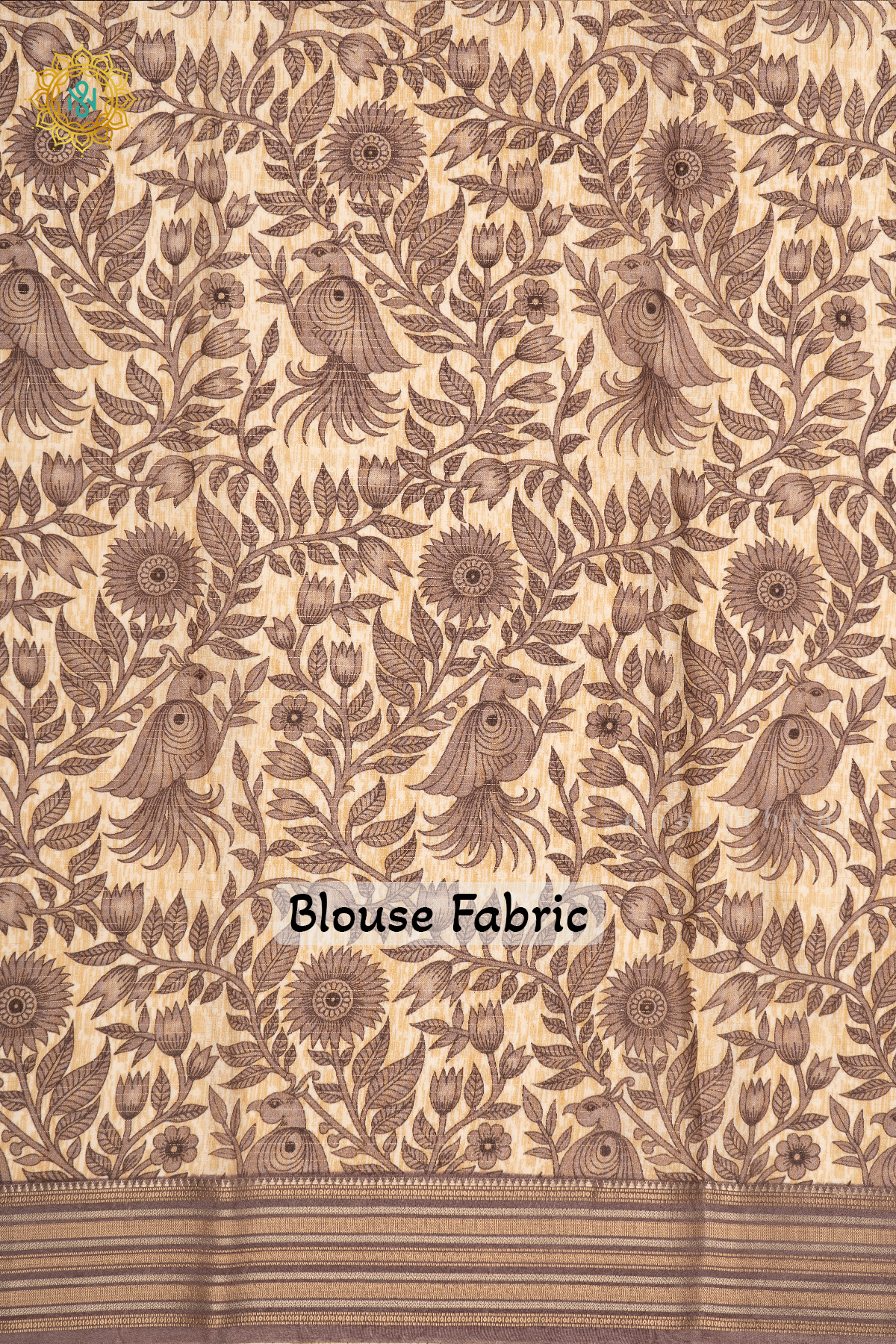 PURPLE WITH BEIGE - SEMI CREPE SILK