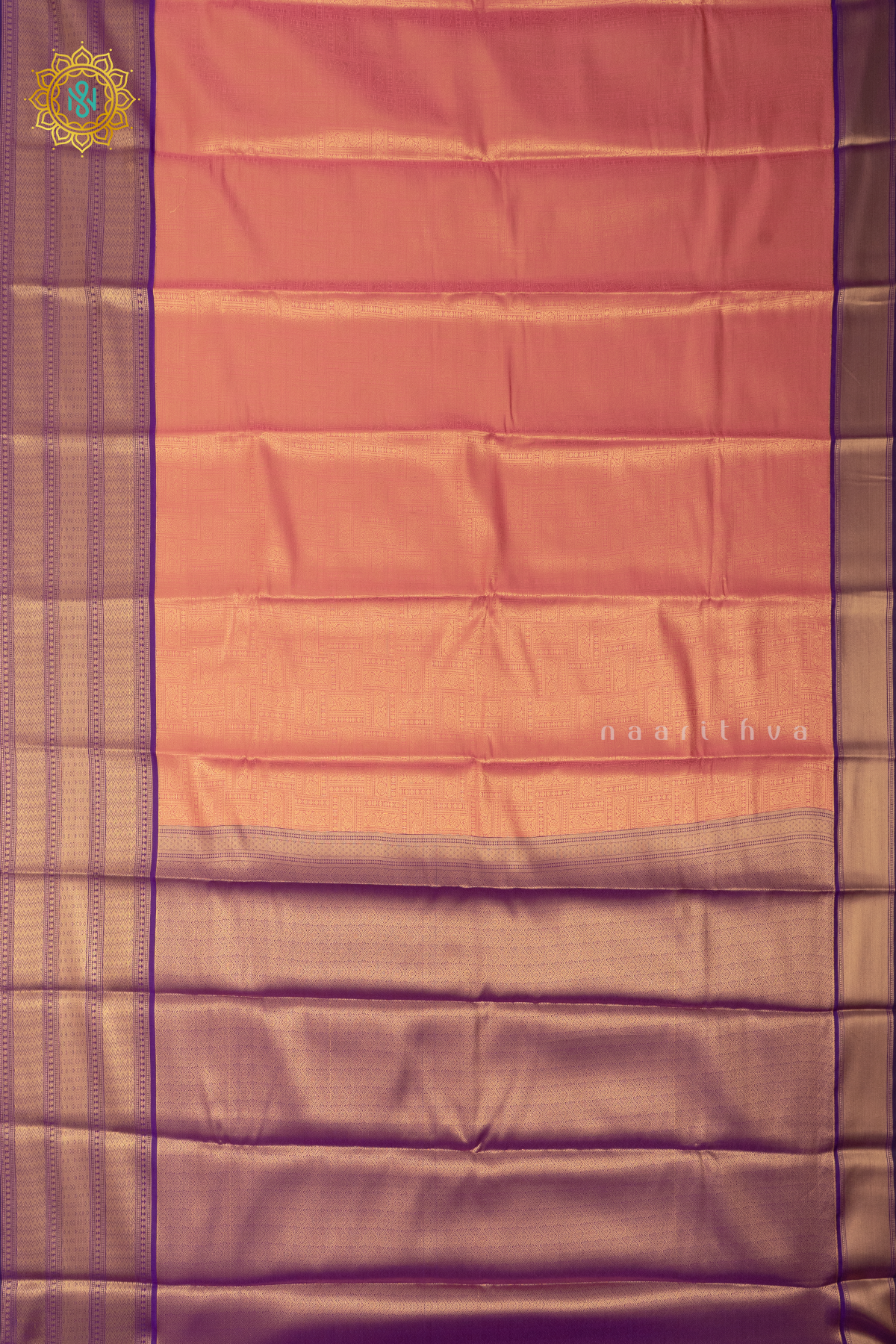 PEACH WITH PURPLE - SEMI KANCHI