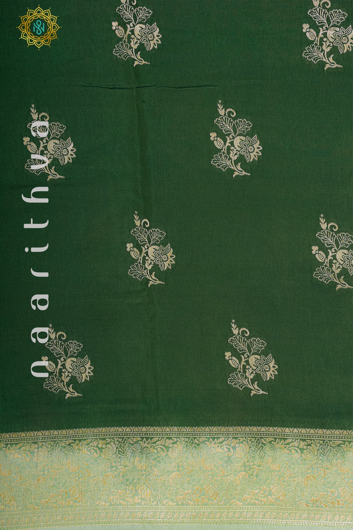 BOTTLE GREEN WITH PISTA GREEN - DOLA SILK