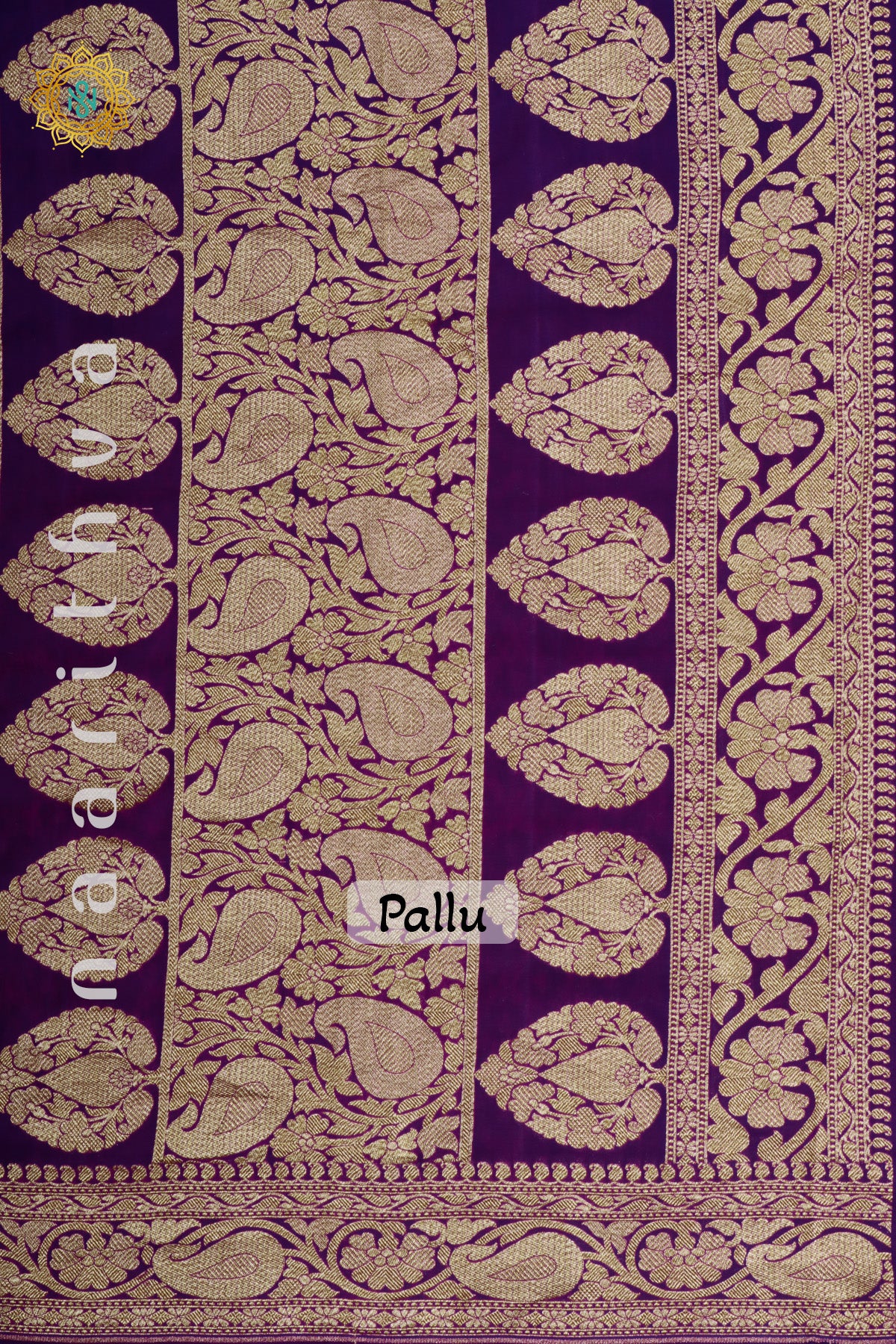 RED WITH PURPLE - PURE BANARASI CREPE SILK