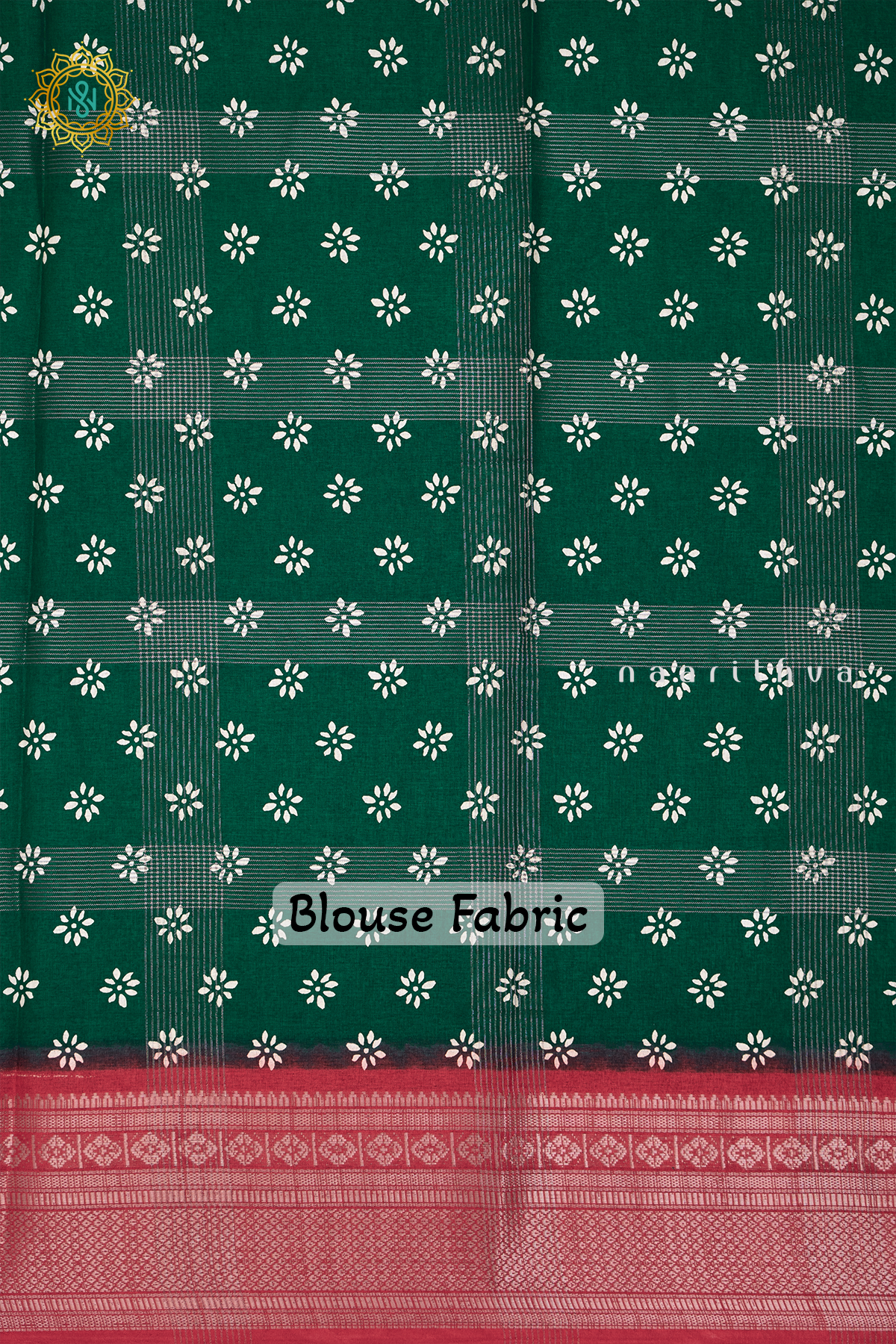 GREEN WITH RED - DOLA SILK